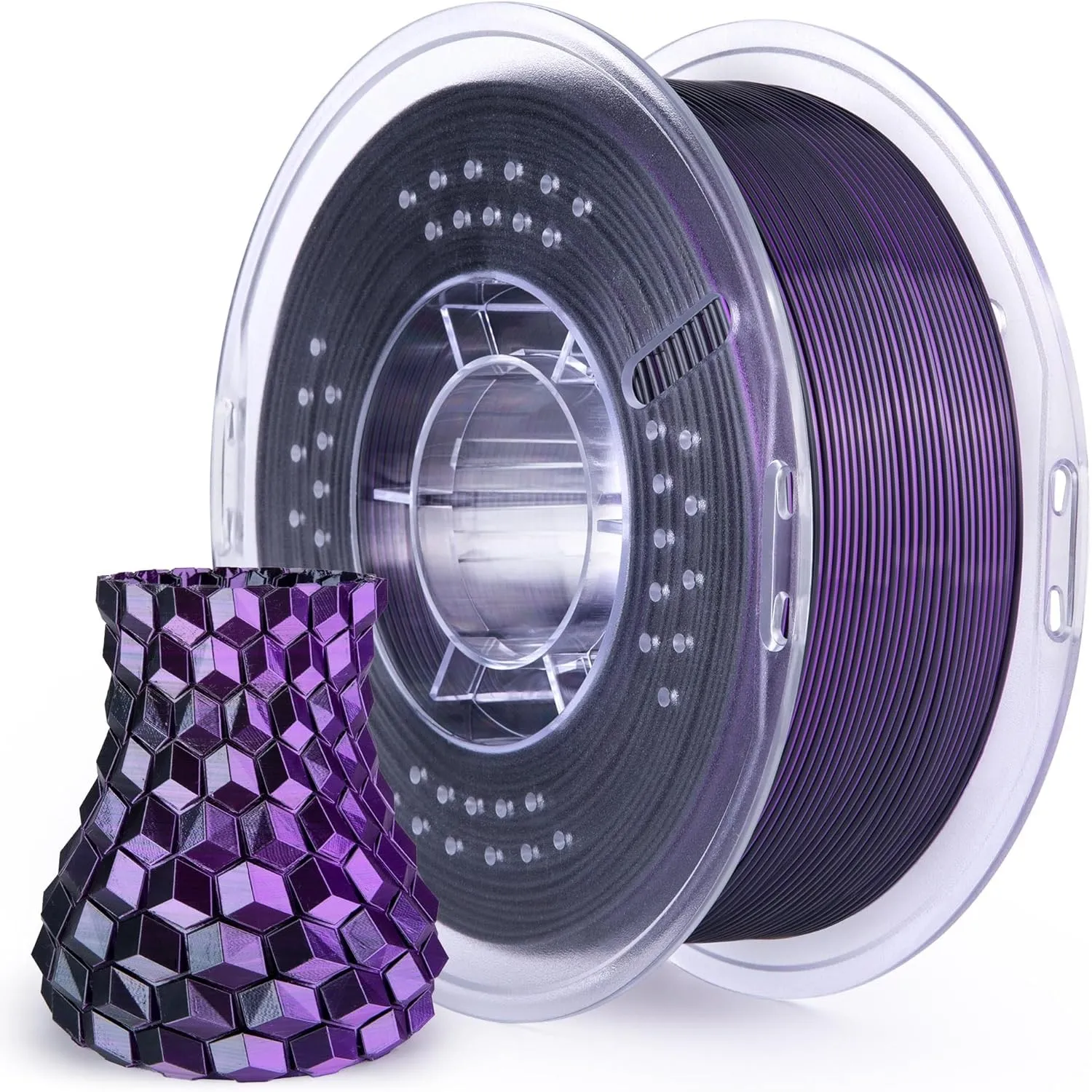 ELEGOO Silk PLA Filament 1.75mm Schwarz Lila 1kg