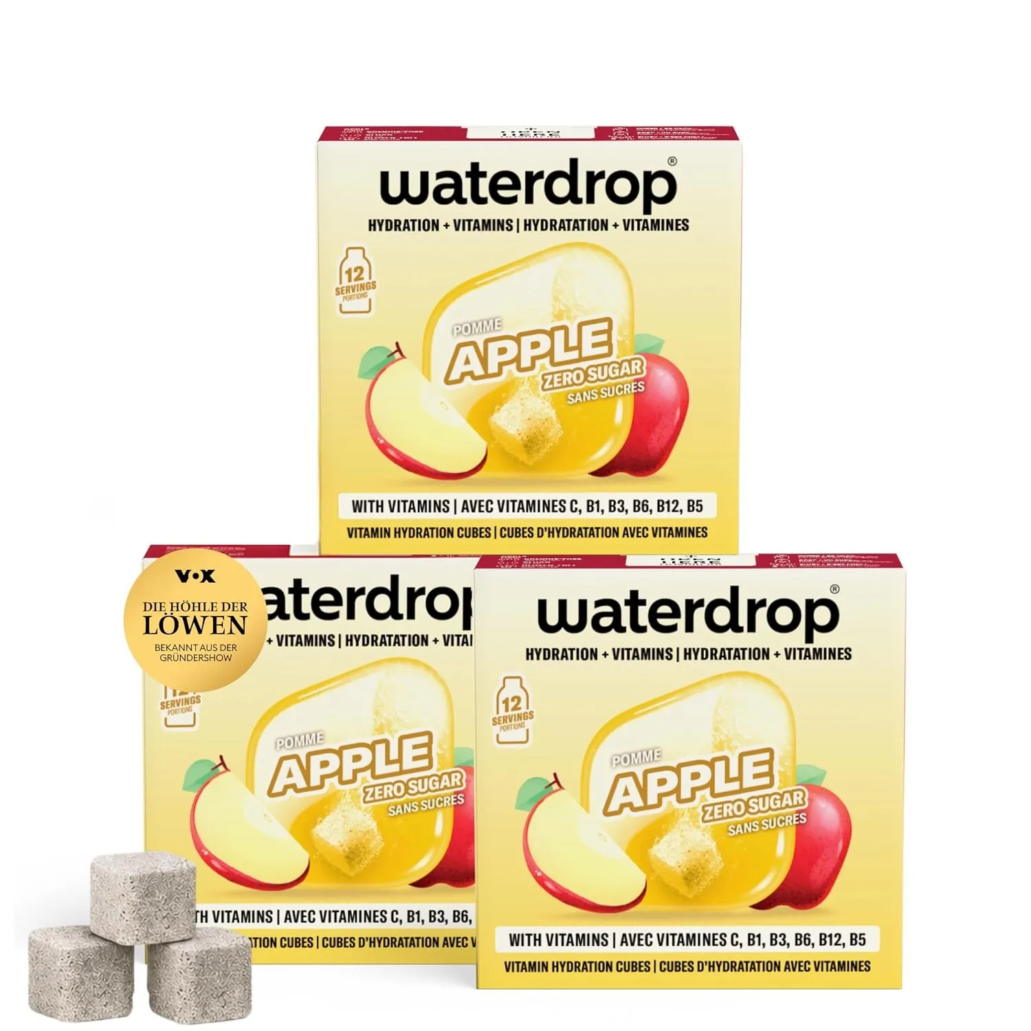 waterdrop® Microdrink Apfel - 36 Waterdrop Drops Würfel mit fruchtigem Apfel Geschmack - zuckerfreier Durstlöscher & Al…