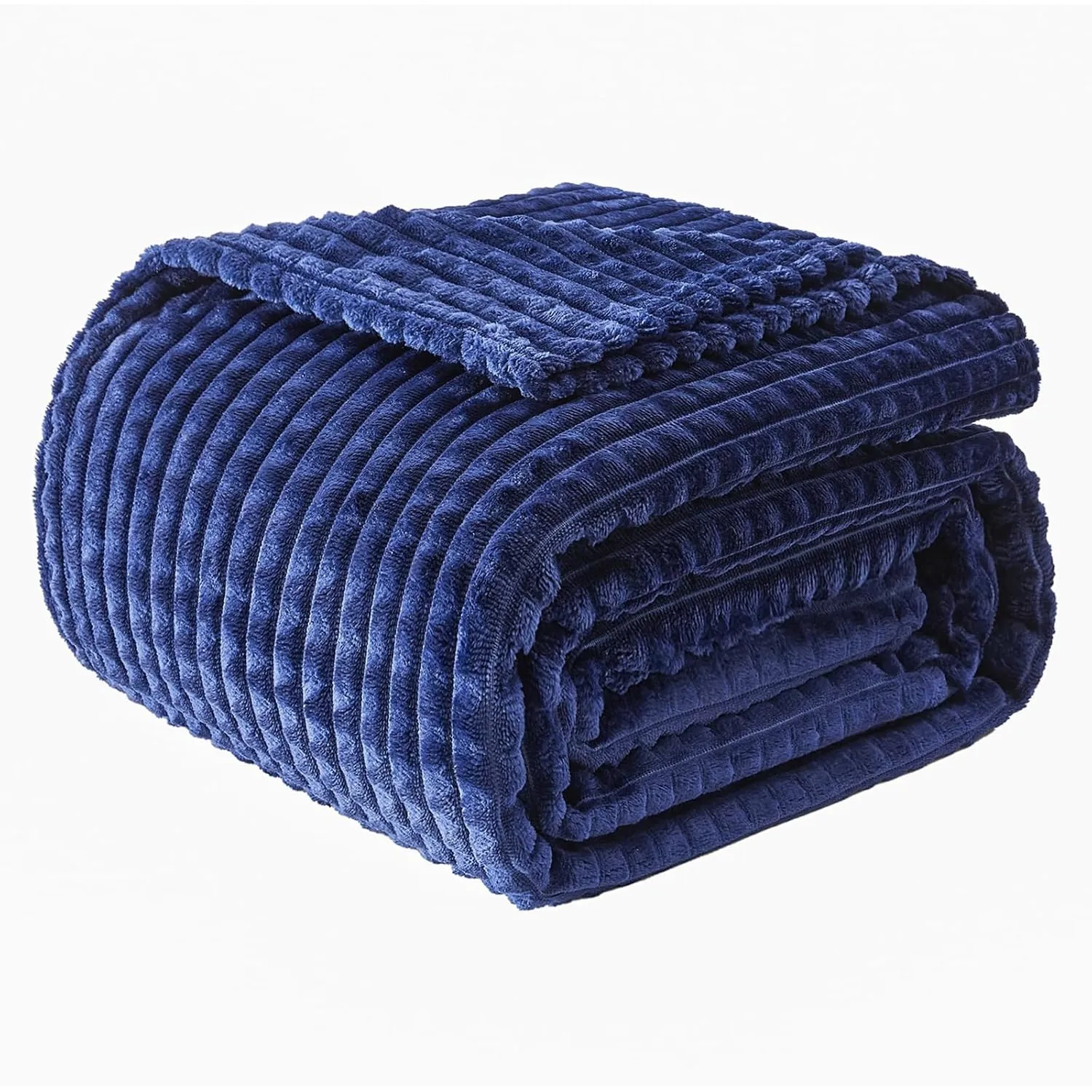 EMME Kuscheldecke 200x230 Fleece Weich Warm Flauschig Marineblau Tagesdecke