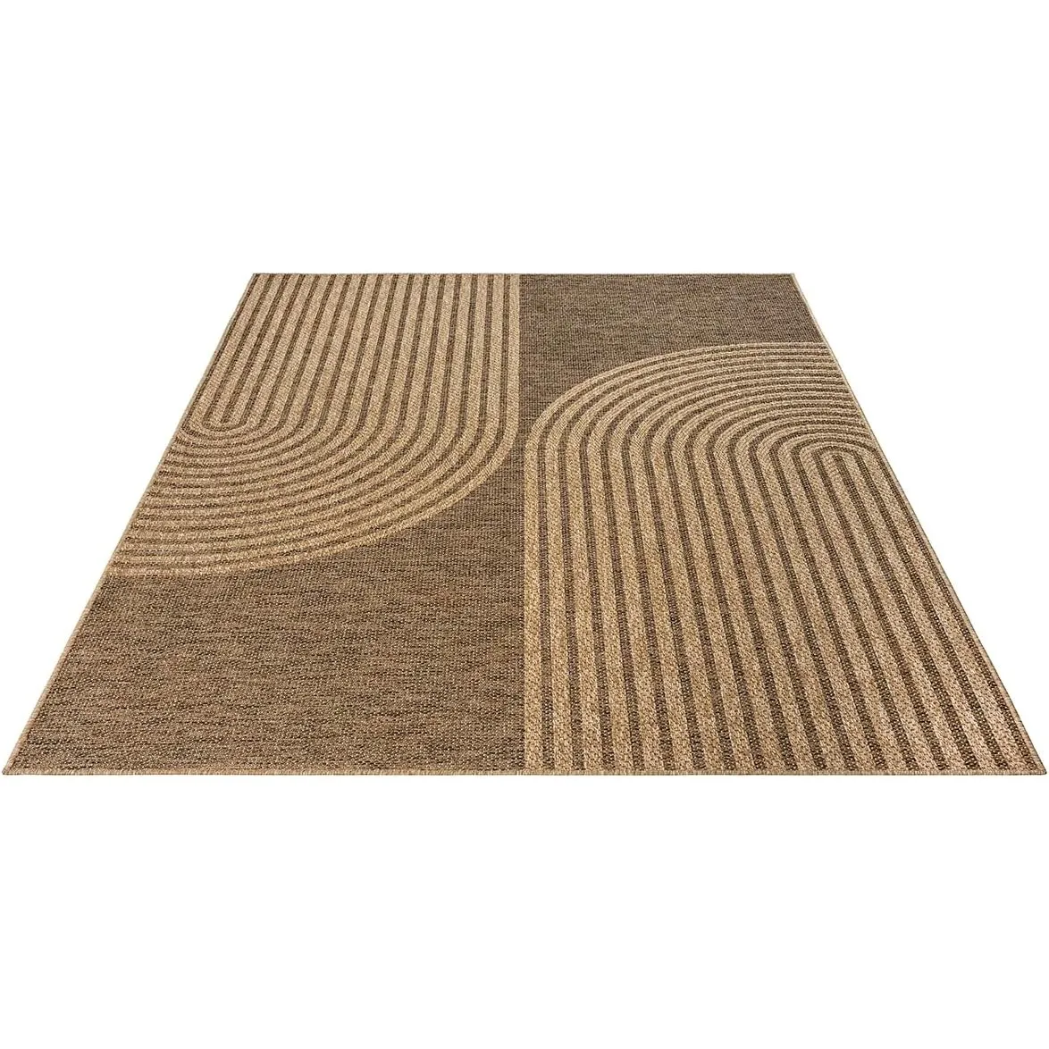 Soil – ca. 60 x 90 cm Outdoor Teppich wetterfest Jute-Look Balkon Terrasse | Outdoor Teppich für Balkon, Terrasse & Gar…