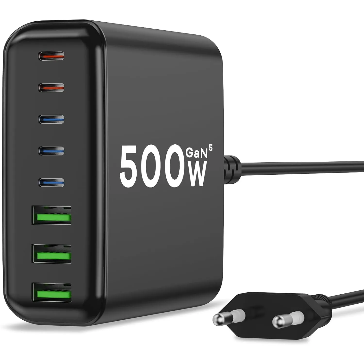 500W USB C Ladegerät Mehrfach, GaN V 8 Ports USB Ladegerät Mehrfach, 500W 8-Port Schnellladegerät Kompatibel mit MacBoo…