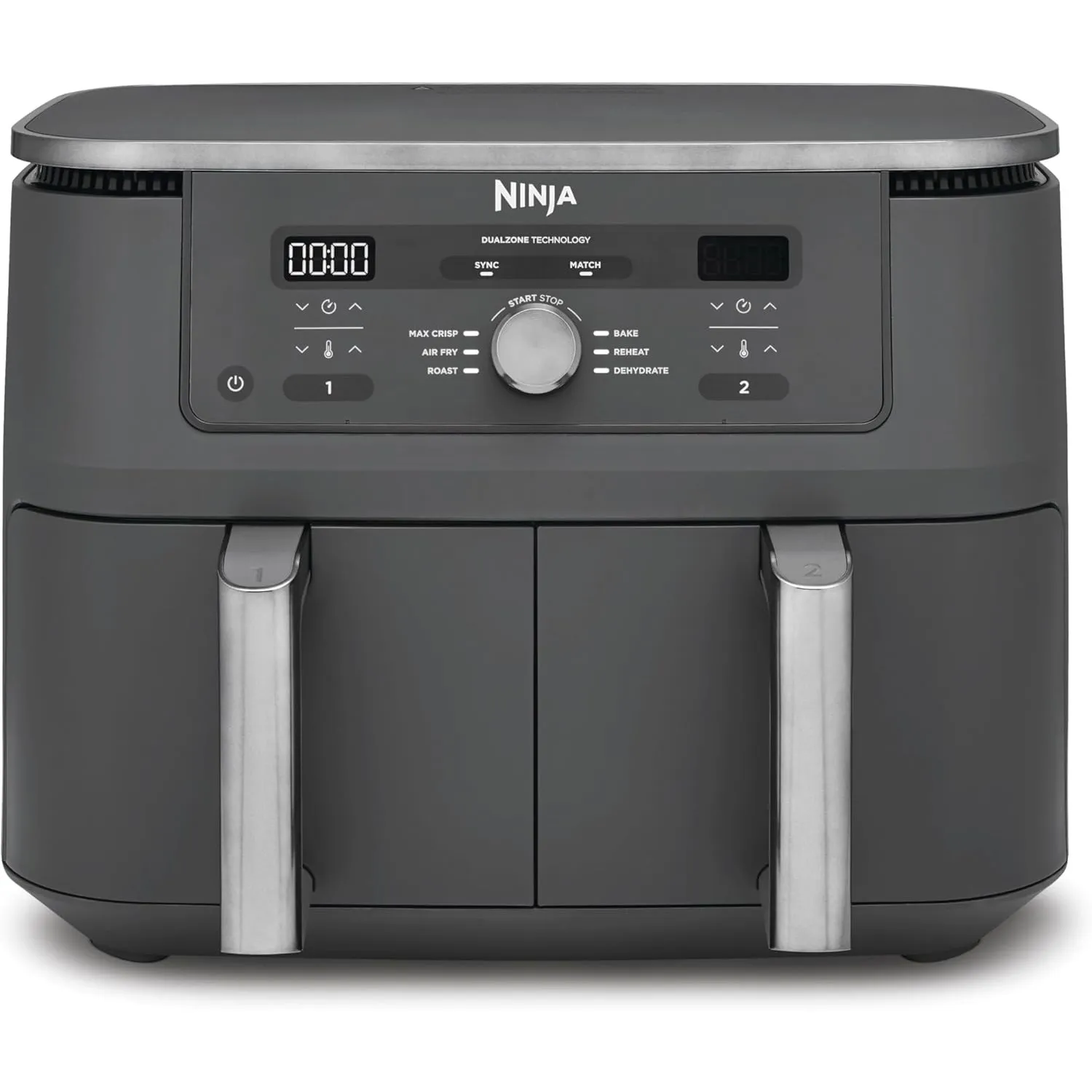 Ninja Dual Zone digitale Heißluftfritteuse, 9,5 L, 6-in-1, Metallic Grau