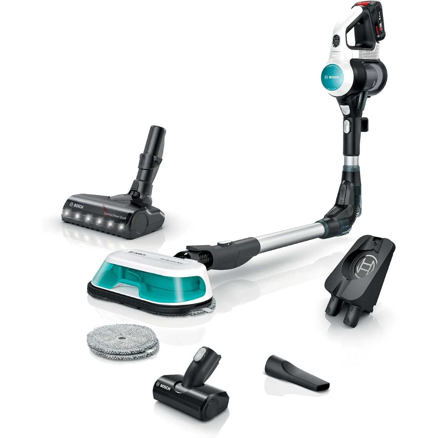 Bosch Akku-Staubsauger Unlimited 7 ProHygienic Aqua BKS71HYG4, kabellos, 2in1 Saugen & Wischen, Knickrohr, HEPA-Filters…