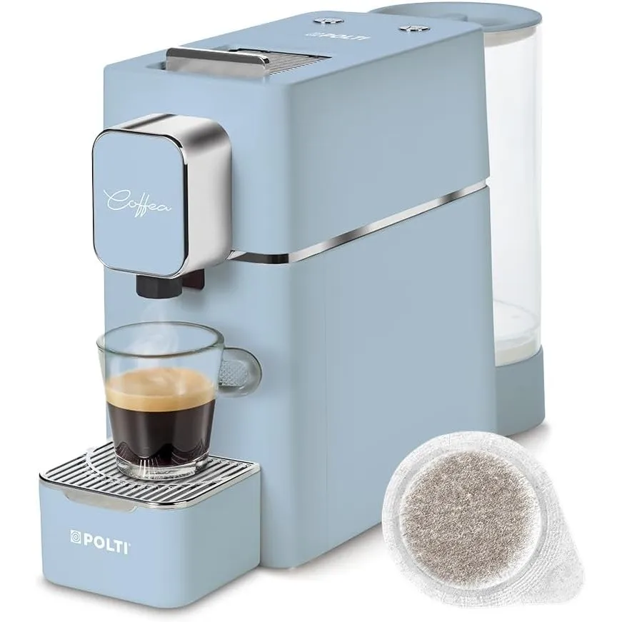 POLTI Coffea S15LB, Espressomaschine, kompatibel mit E.S.E-Pads, 44 mm, Tank 0,85 l, Pumpendruck 19 bar, Farbe Hellblau