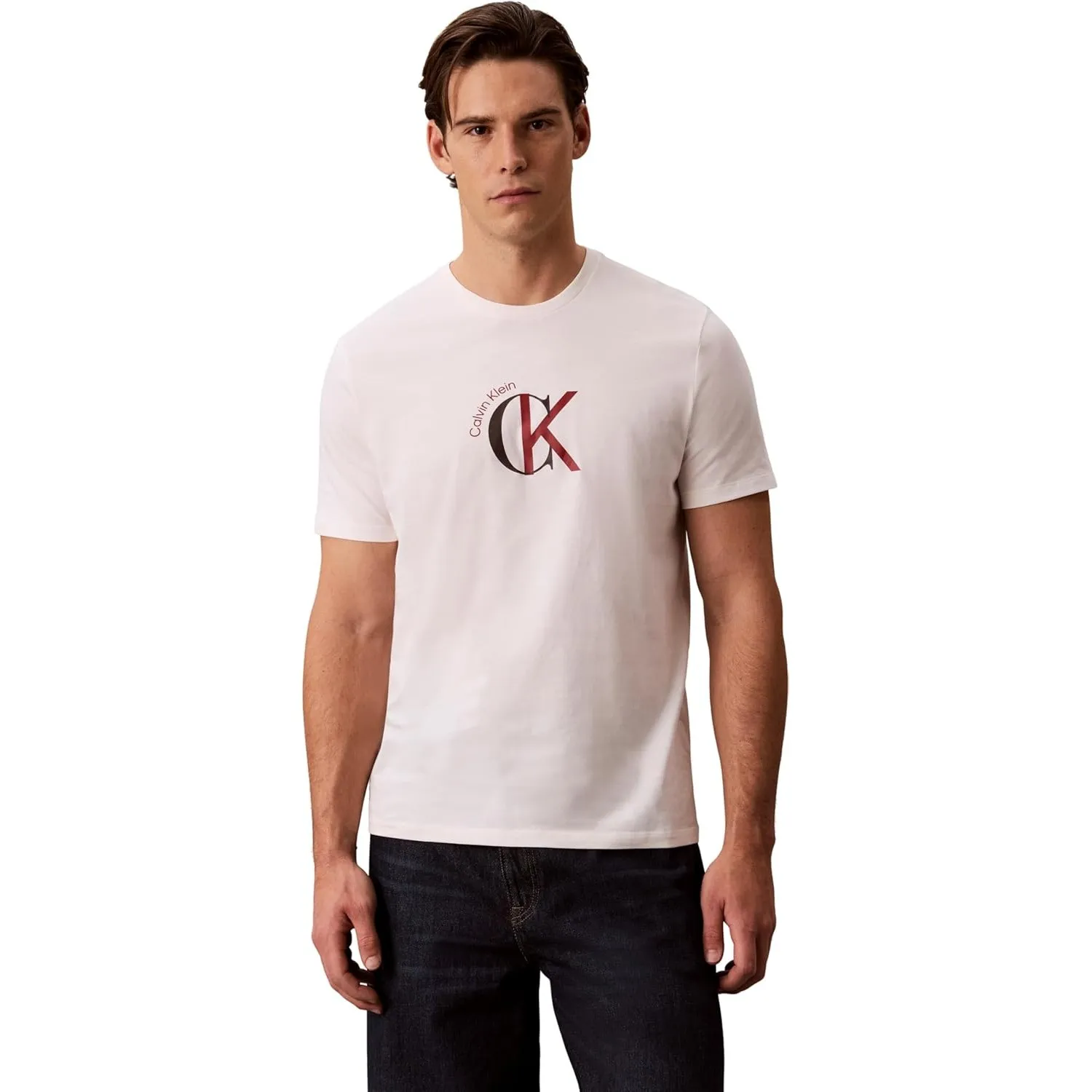 Calvin Klein Herren Ss 30s Whsl Ckj 2tone Ck Graphic Lv14re829g Graphic Tees (1er Pack)