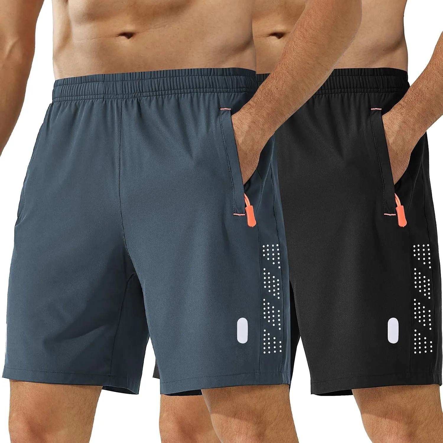 Herren Sporthose Kurze Atmungsaktive Gym Fitness Hosen Dry Fit Lauf Shorts Training Funktionsshorts Mit Reißverschlusst…