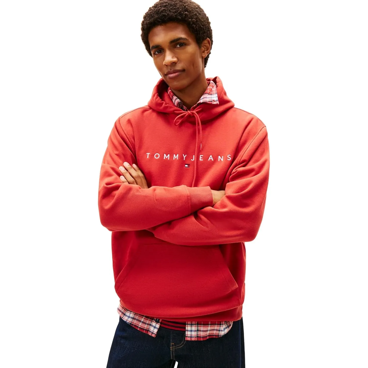 Tommy Jeans Herren Hoodie Linear Logo mit Kapuze