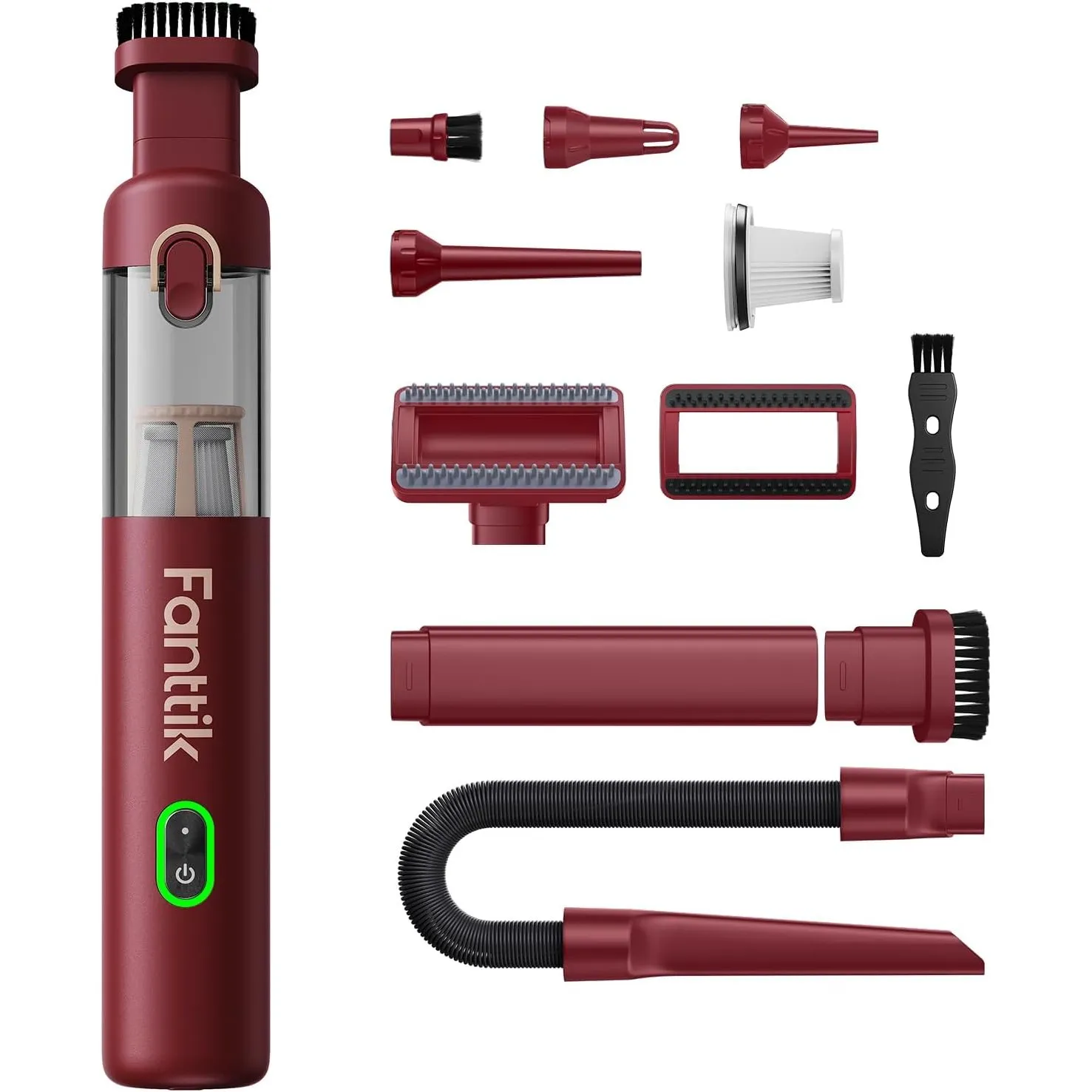 Fanttik Slim V8 APEX Kabelloser Akku Autostaubsauger, 4-in-1 Mini (Rot)