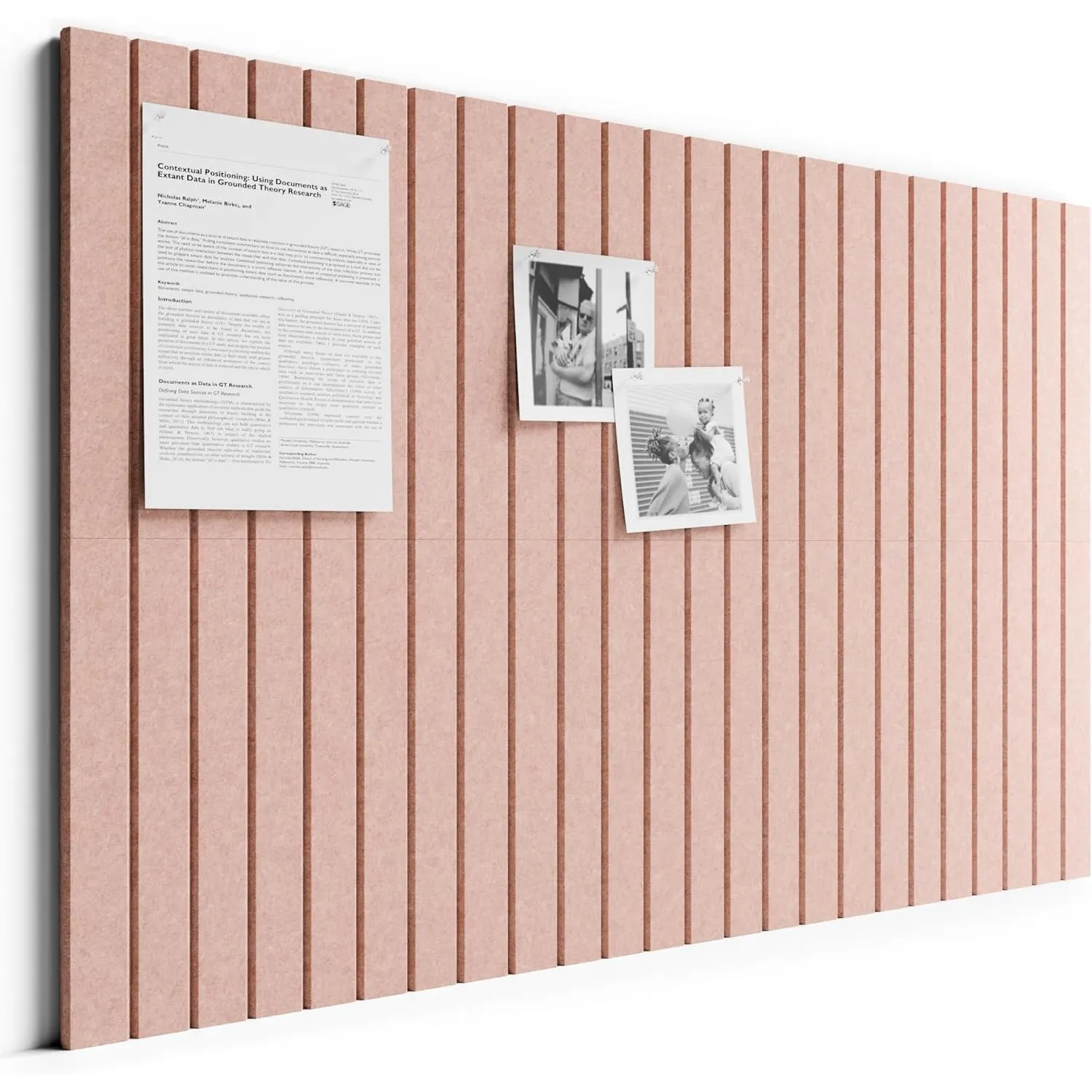 Bumusty Große Filz Pinnwand 90 x 60 cm, 6er-Pack, Rosa | Pinnwand Modern Korktafel-Alternative mit 32 Klebepads, Vision…