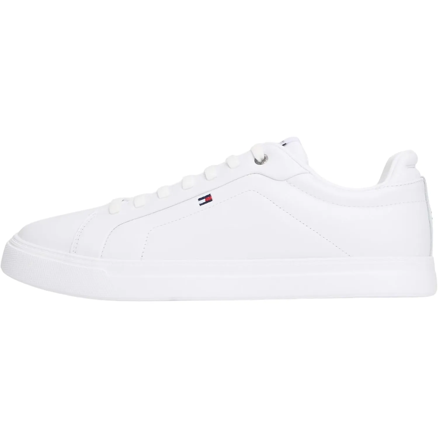 Tommy Hilfiger Icon Court Herren Sneaker Low Leder Weiß Weiß