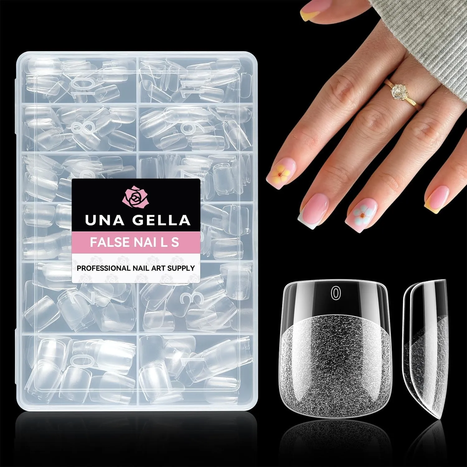 UNA GELLA Tips für Gelnägel Extra Kurze Quadrat, 216 Stück 12 Größen Nailtips Pre-shape Press on Nails Square Soft Gel …