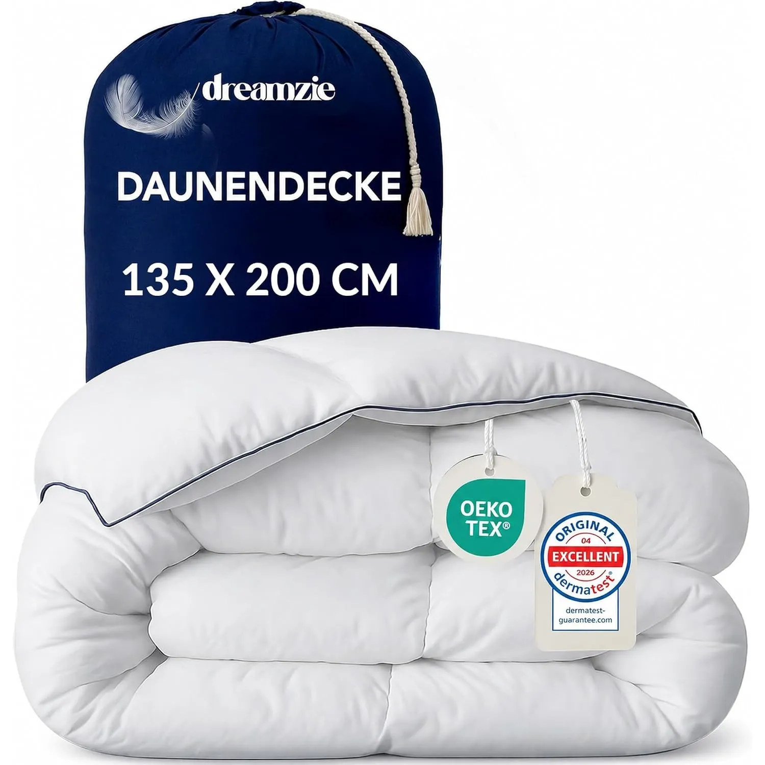 Dreamzie - Komfort Bettdecke 135x200 Winter - Daunendecke 650gsm