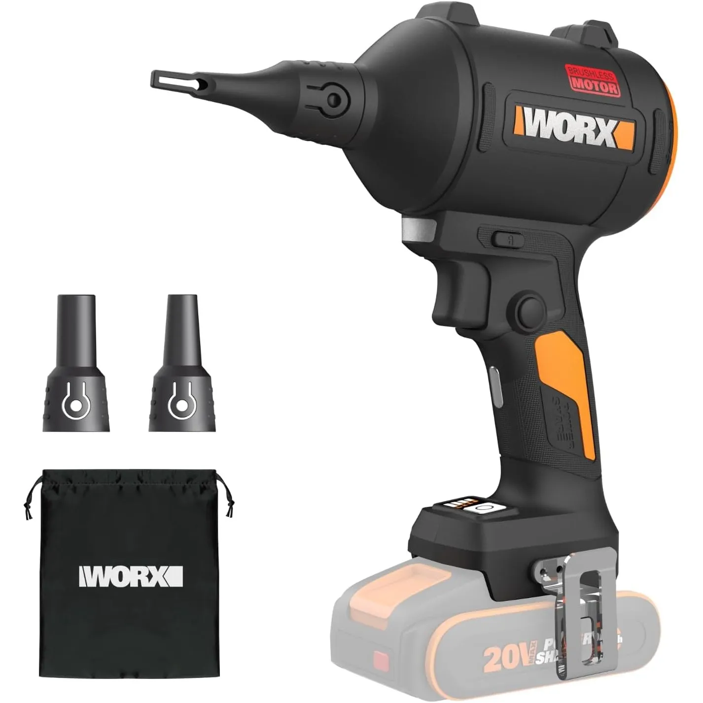 WORX 20V Akku-Staubbläser mit bürstenlosem Motor,Luftgebläse & Aufblasgerät | Luftgebläse zum Reinigen, Aufblasgerät fü…