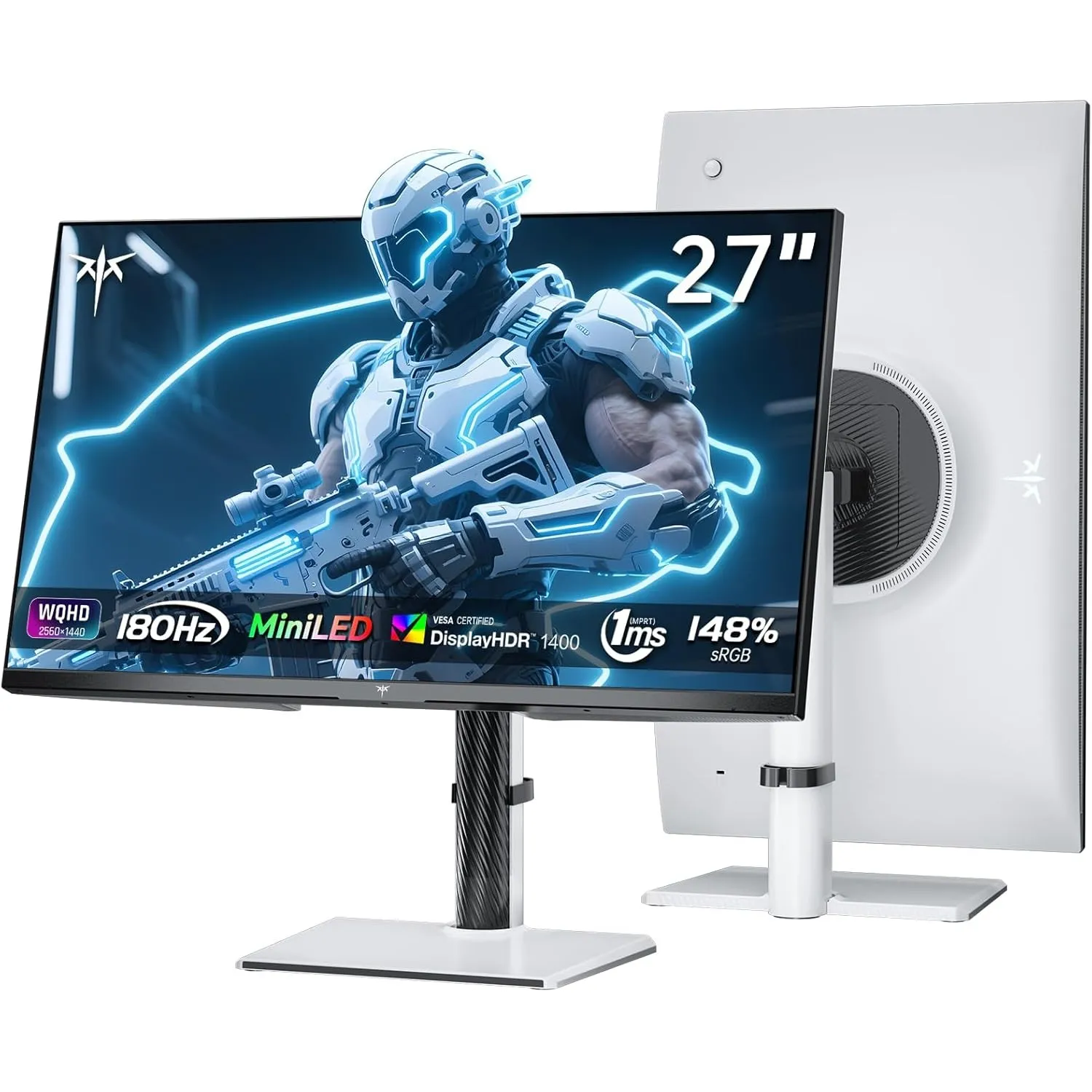 KTC 27 Zoll Mini LED Gaming Monitor, QHD 2560×1440 180Hz, HVA Panel, HDR1400, 5000:1 Kontrast, 1ms, Quantum Dot, 99% sR…