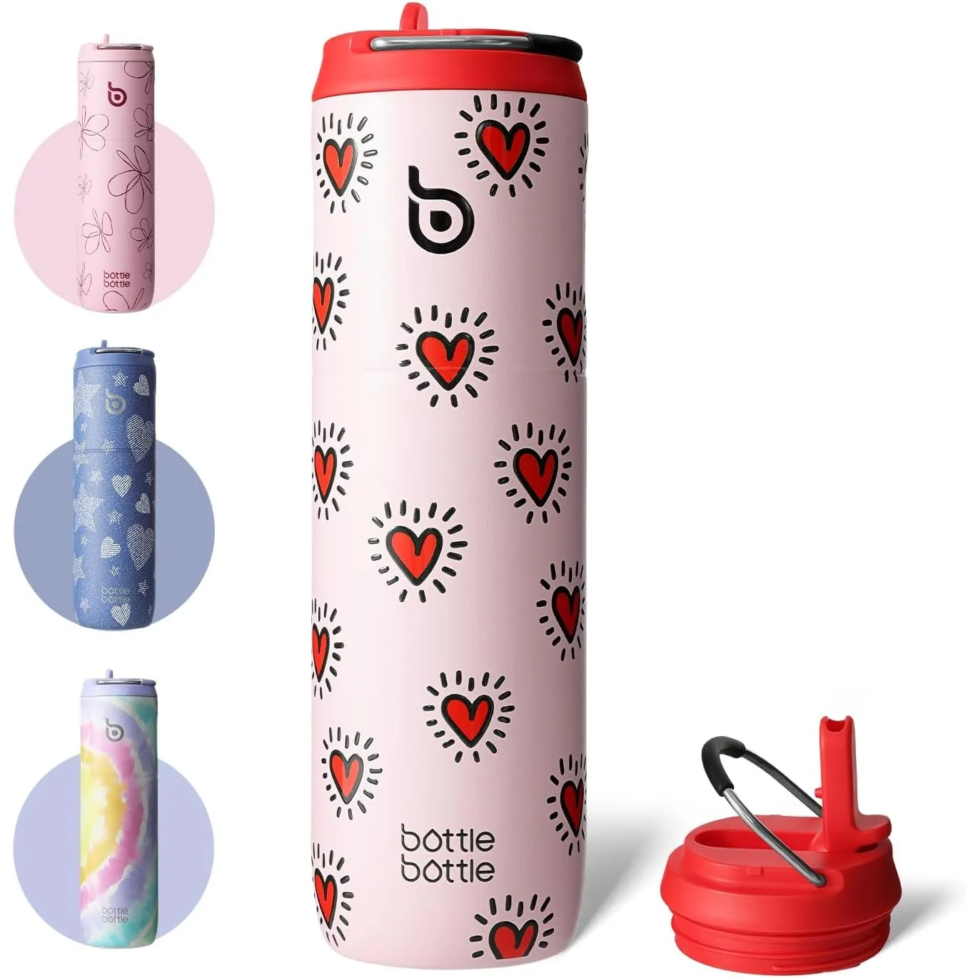 BOTTLE BOTTLE Isolierte Edelstahl Trinkflasche 750 ml mit Strohhalm, Deckel & Griff – Auslaufsicher, BPA-frei, Doppelwa…