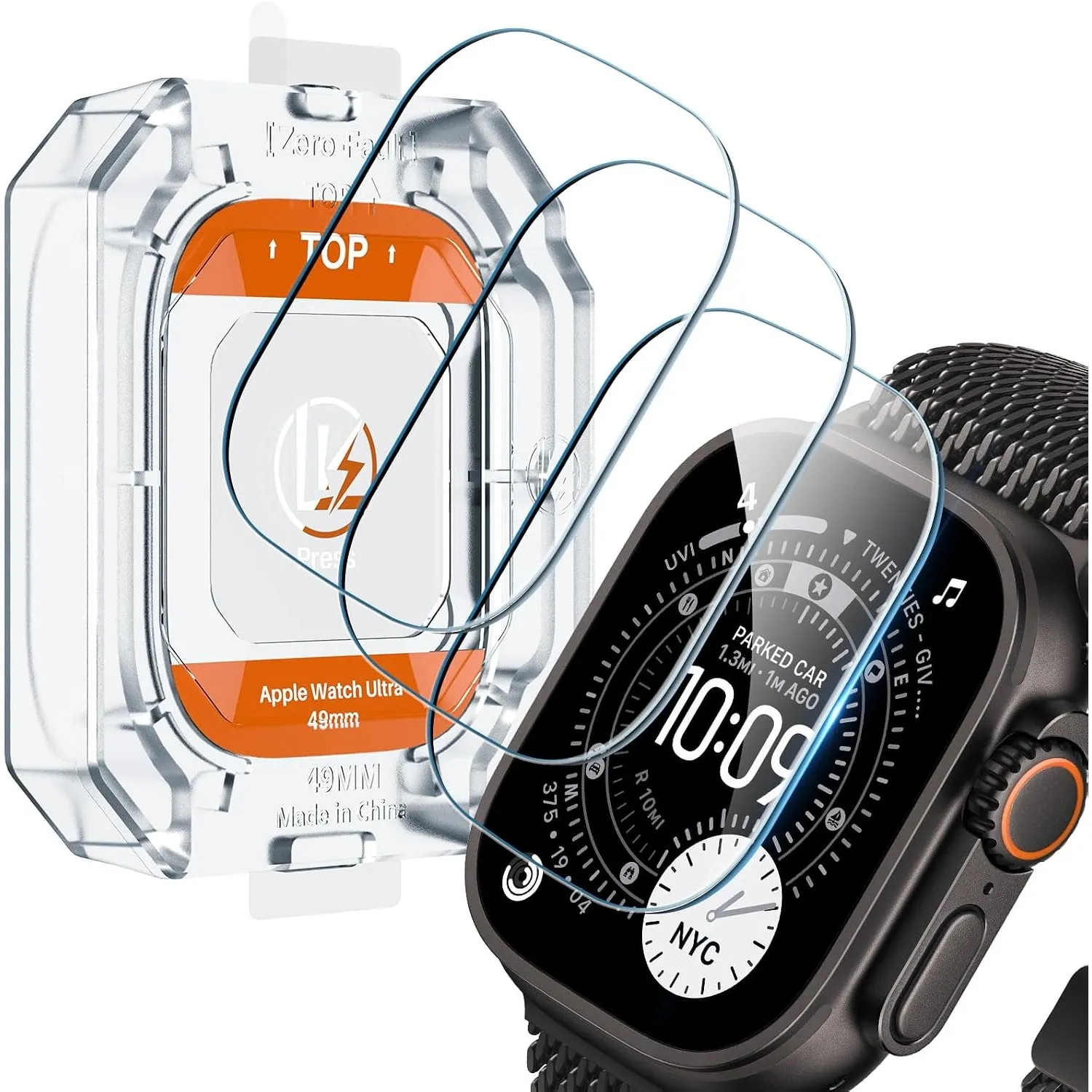 LK 3 Stück für Apple Watch Ultra 4/3/2/Ultra 49mm für Panzerglas