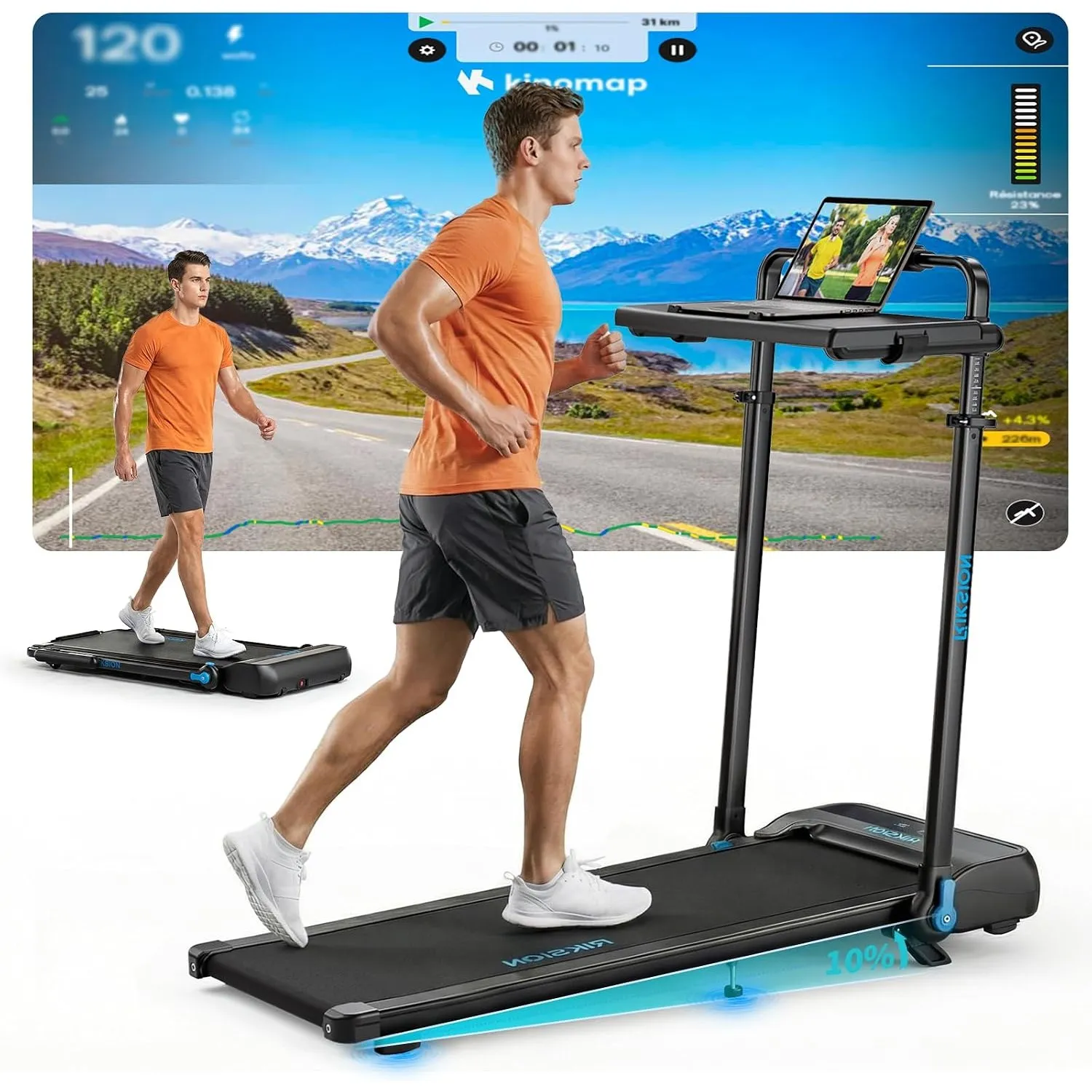 Laufband für Zuhause mit Neigung bis 14 km/h
