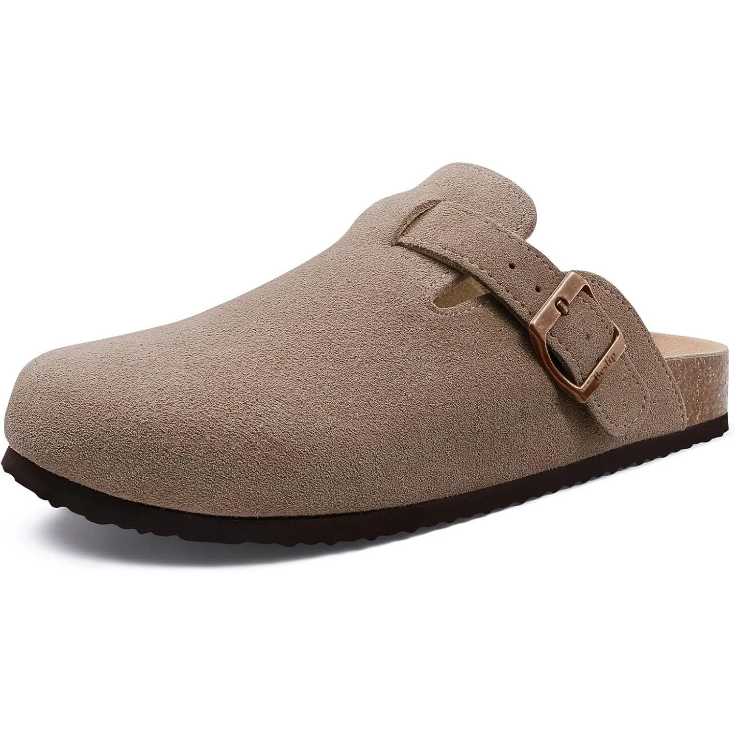 Beslip Wildleder Clog für Damen Weiches Kork Fußbett | Leder Pantoletten Komfort Kartoffel Schuhe mit Arch Support, Fra…