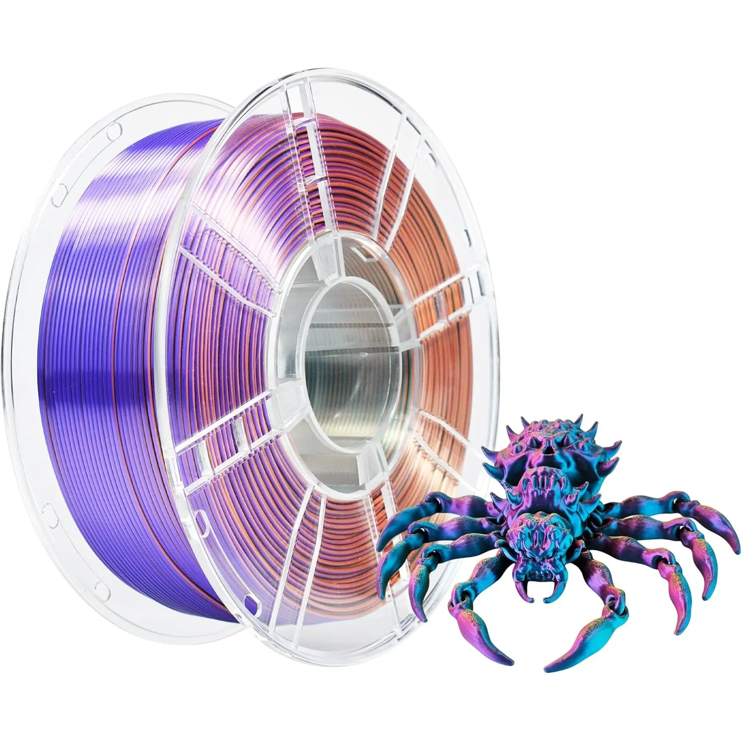 iBOSS Dreifarbiges PLA+ Filament aus Seide, 1,75 mm 3D-Drucker-Filament PLA Plus +/-0,02 mm, 1 kg/Spule, Hochglänzende …