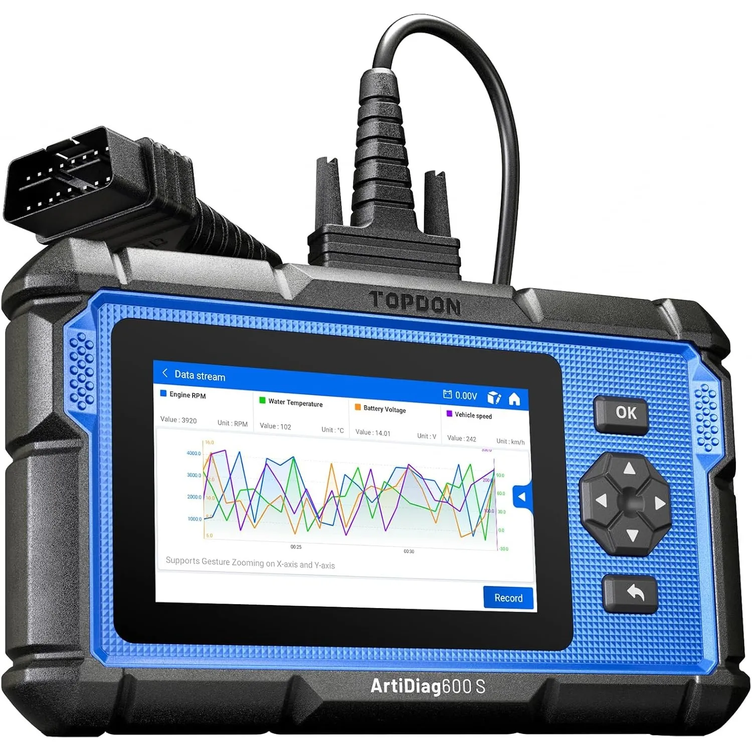 TOPDON AD600S OBD2 Diagnosegerät für 4 System,KOSTENLOSE LEBENSLANGE Update