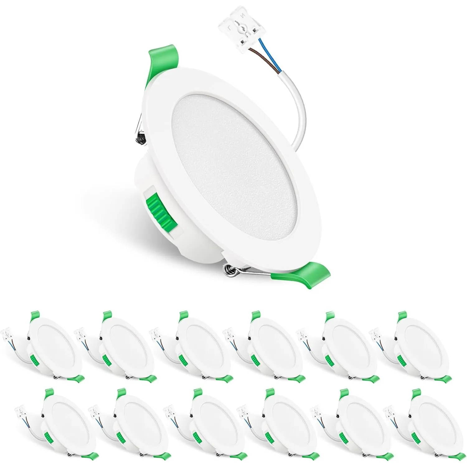 ALUSSO IP65 LED Einbaustrahler 7W 3CCT Dimmbar 68mm Spots, Weiss 12er Set