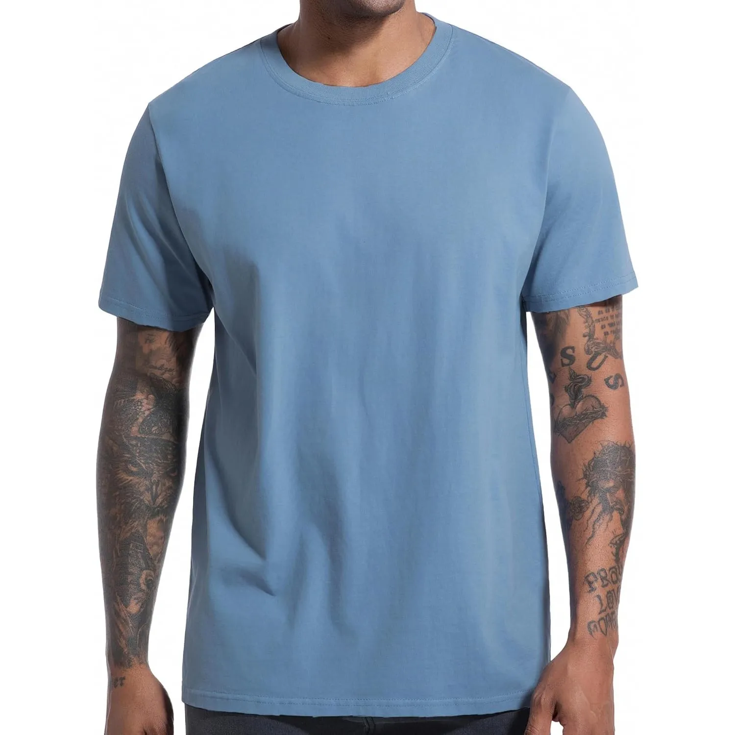 VEIISAR Herren T-Shirt 210 GSM Mittel Weight 100% Baumwolle (vorgewaschen) - Weich & Bequem Stoff Klassisches Basic T-S…