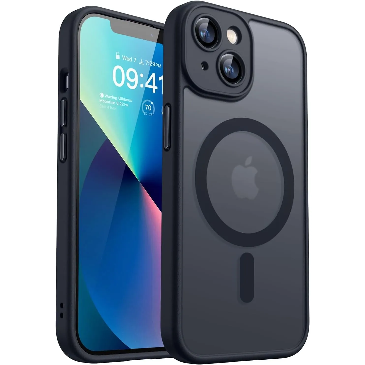 CANSHN für iPhone 13 Mini Hülle mit Kameraschutz, Schwarz