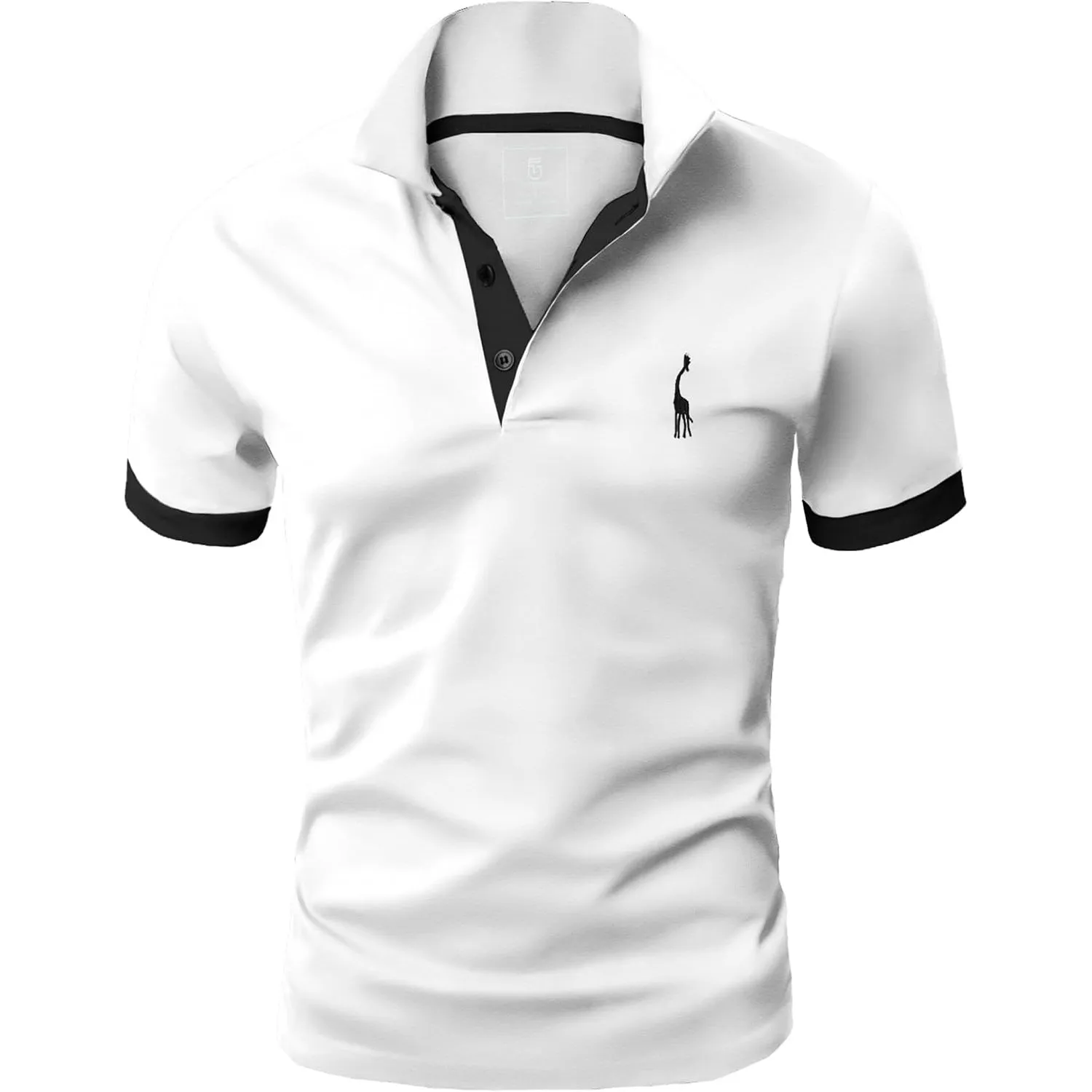 GLESTORE Herren Kurzarm Poloshirt Baumwolle Giraffen Stickerei XS-5XL