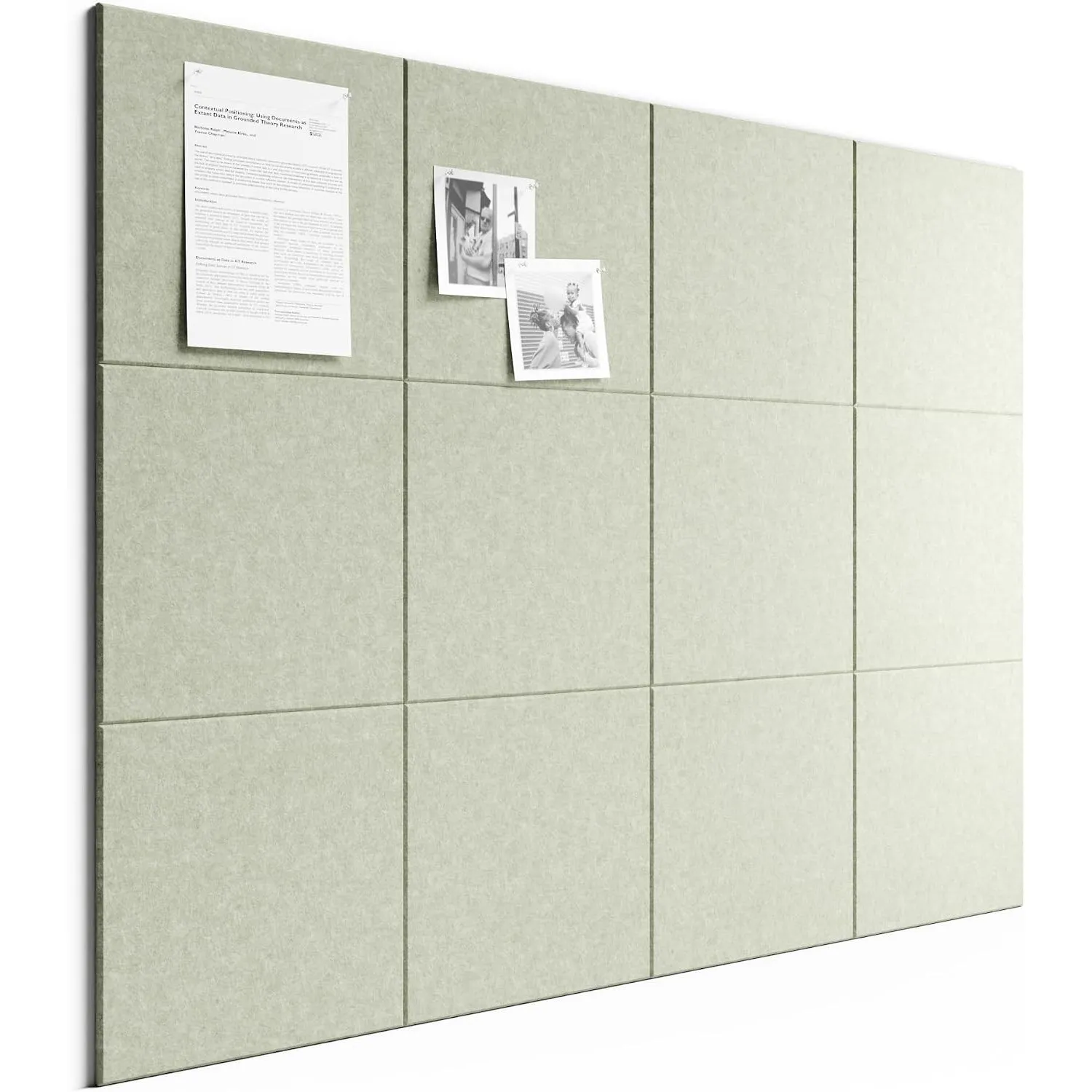 Bumusty Große Filz Pinnwand 120 x 90 cm, 12er-Pack, Salbeigrün