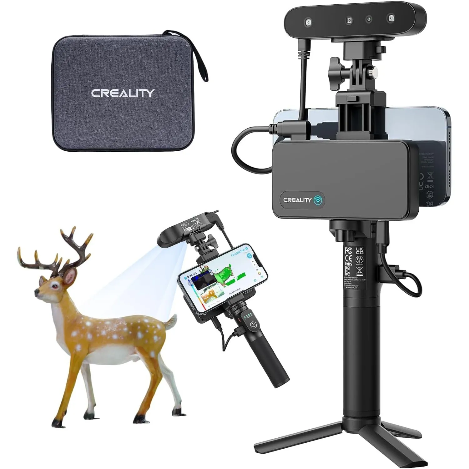 Creality Ferret Pro 3D-Scanner, 0,1 mm Präzision, WiFi 6 Wireless, Anti-Shake-Technologie, 24-Bit Farben für Metalle/Sc…