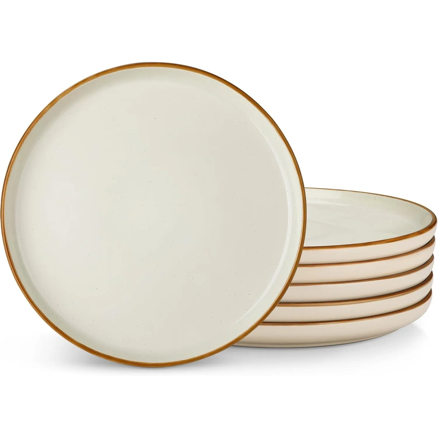 Speiseteller 6er Set 26cm, vancasso RENO Steingut Essteller Set Modern, Große Flache Teller, Tafelservice mit Erhöhtem …