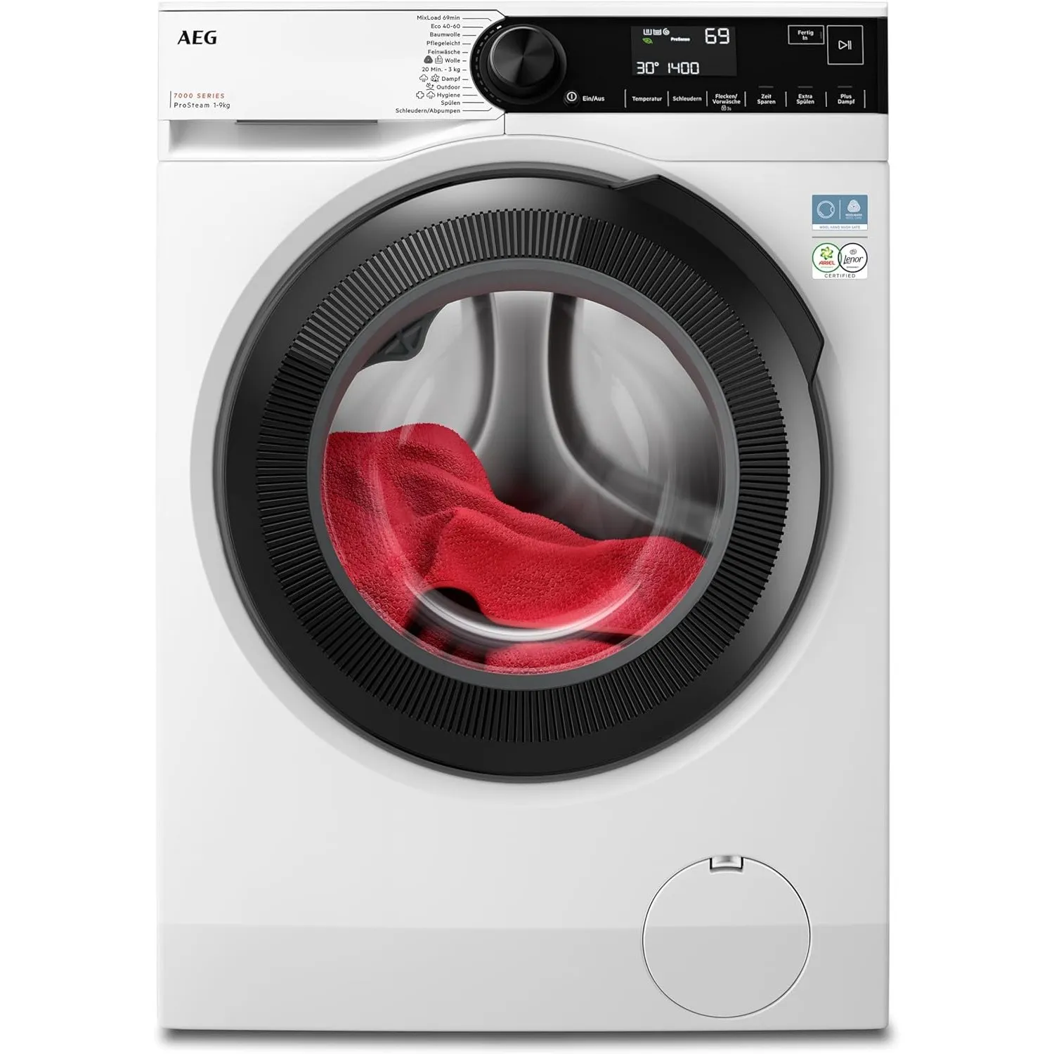 AEG Serie 7000 Waschmaschine 9 kg, ProSteam Dampfprogramm, LR7AMZ491FL