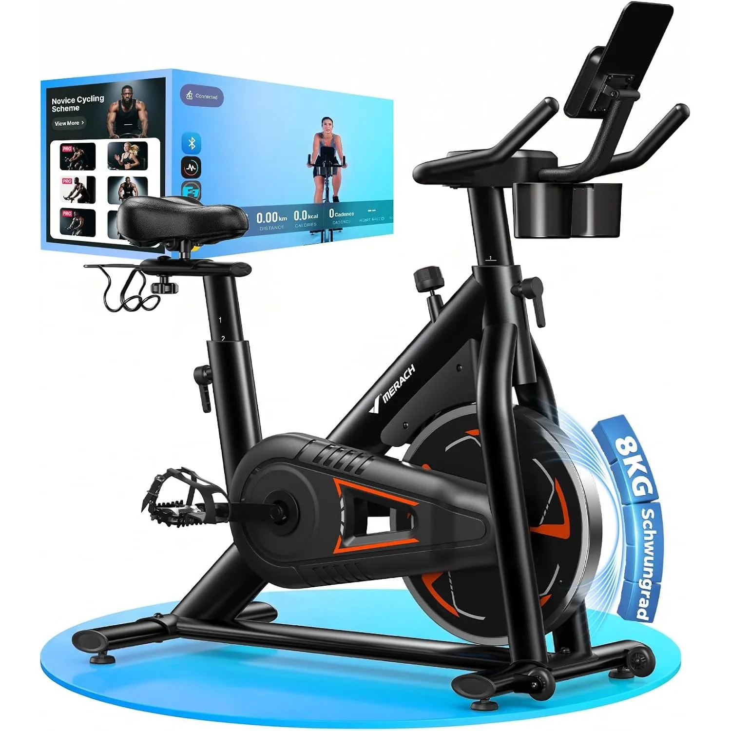 MERACH PRO Heimtrainer Fahrrad mit 8KG High-Inertia Schwungrad für Optimierte Laufruhe, Leises Magnetbremssystem, Verst…