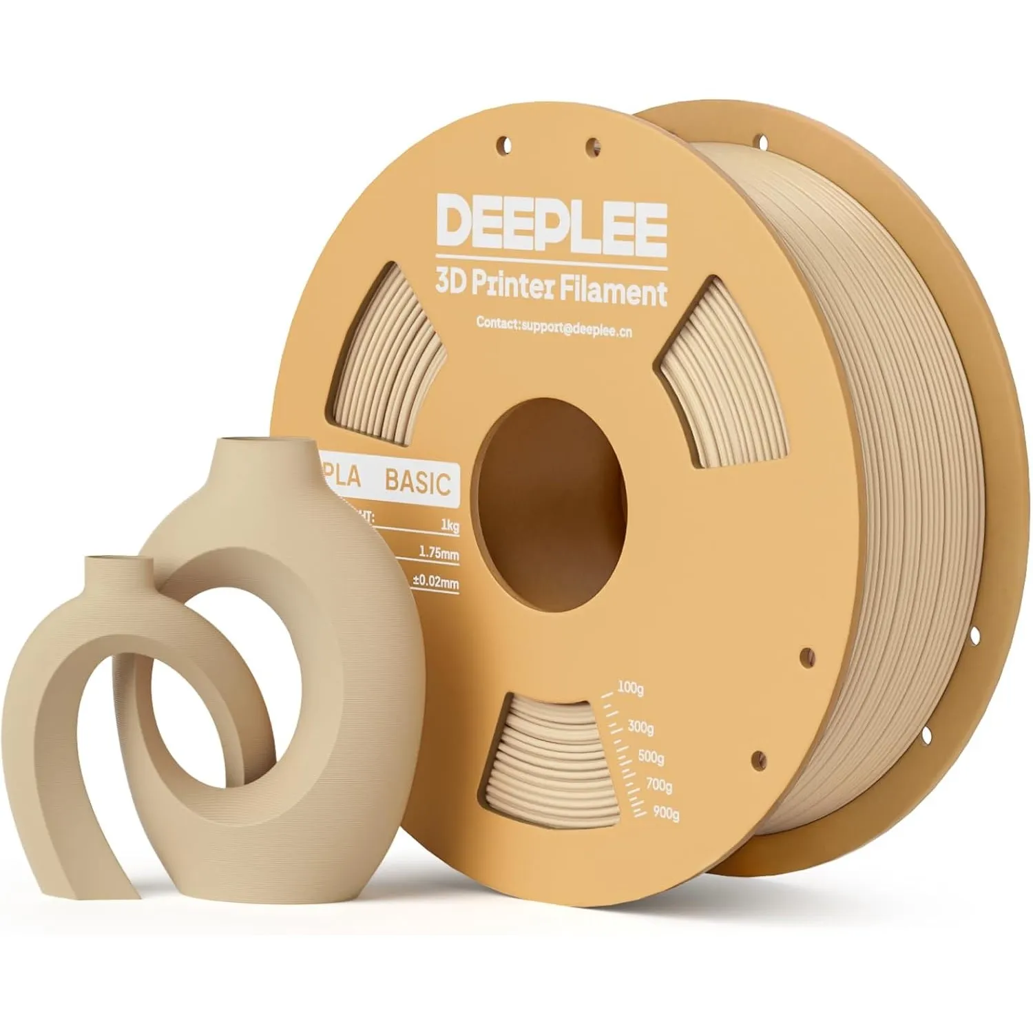 DEEPLEE Basic PLA Filament 1.75mm, Stärkere Zähigkeit 3D Drucker Filament, Beige 1KG