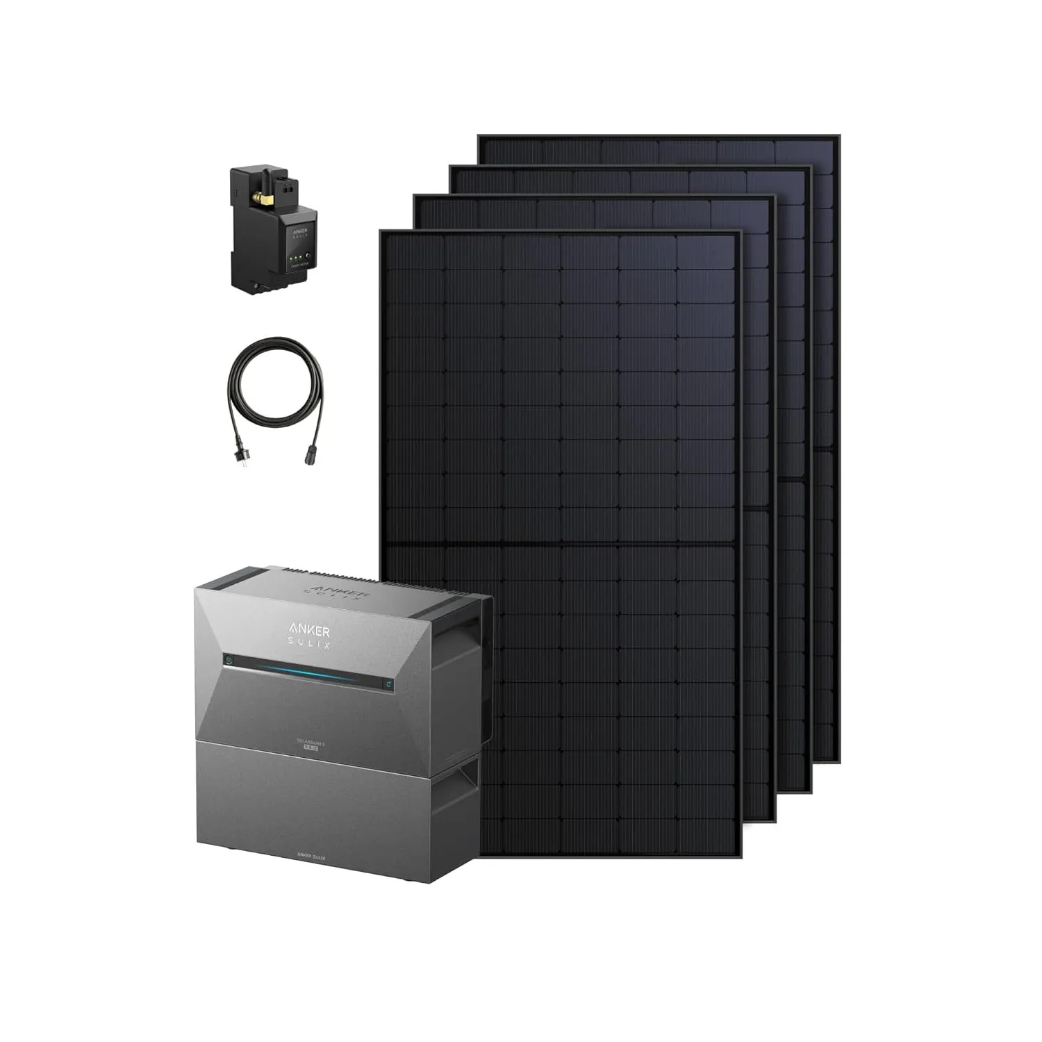 Anker SOLIX 3 Pro Solarbank + 4× 500W Solarpanels, Balkonkraftwerk