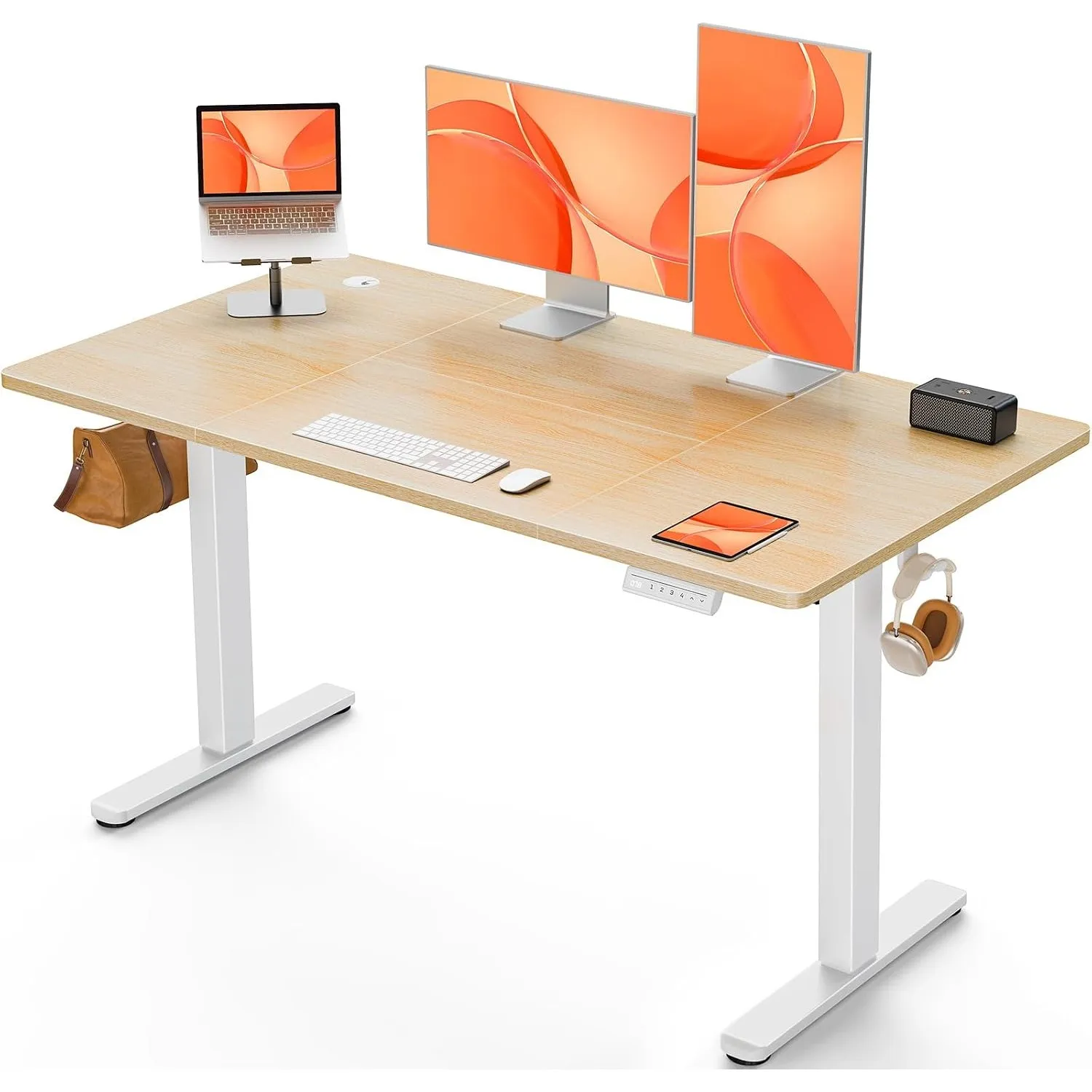 ErGear Höhenverstellbarer Schreibtisch 120x60cm 4-Speicher Geteilte Platte