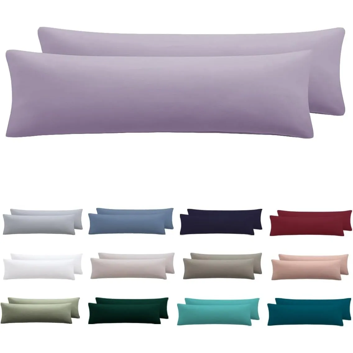 Seitenschläferkissen Bezug 40 x 145 2er Set, Lavendel