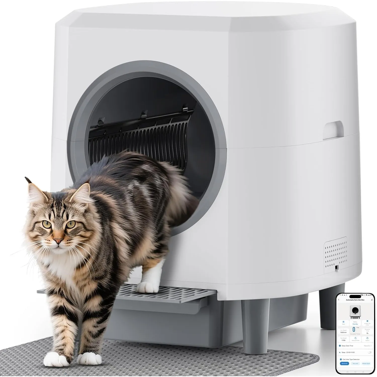 Selbstreinigende Katzentoilette 90L Großraum Ellenpent Katzenklo Elektrisch