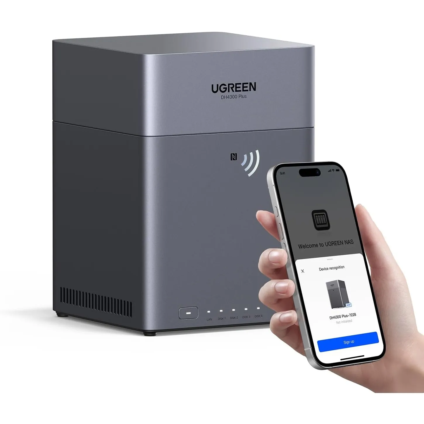 UGREEN NASync DH4300 Plus 4 Bay NAS für Zuhause, Büro und Teams (ohne HDD)