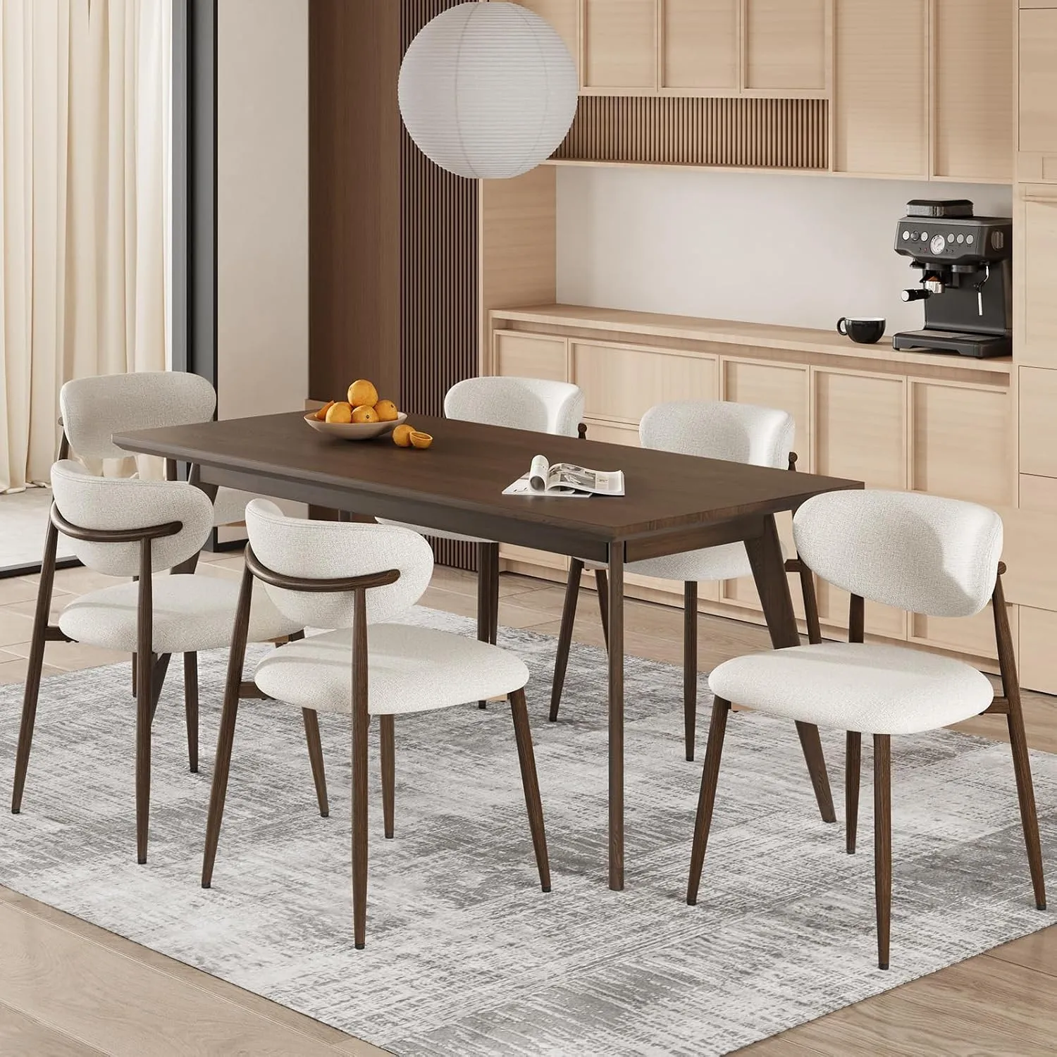 COLAMY Küchenstuhl Esszimmerstühle 6er Set, Moderne Polsterstuhl Essstühle mit Fester Rückenlehne, Stoff Esszimmerstühl…