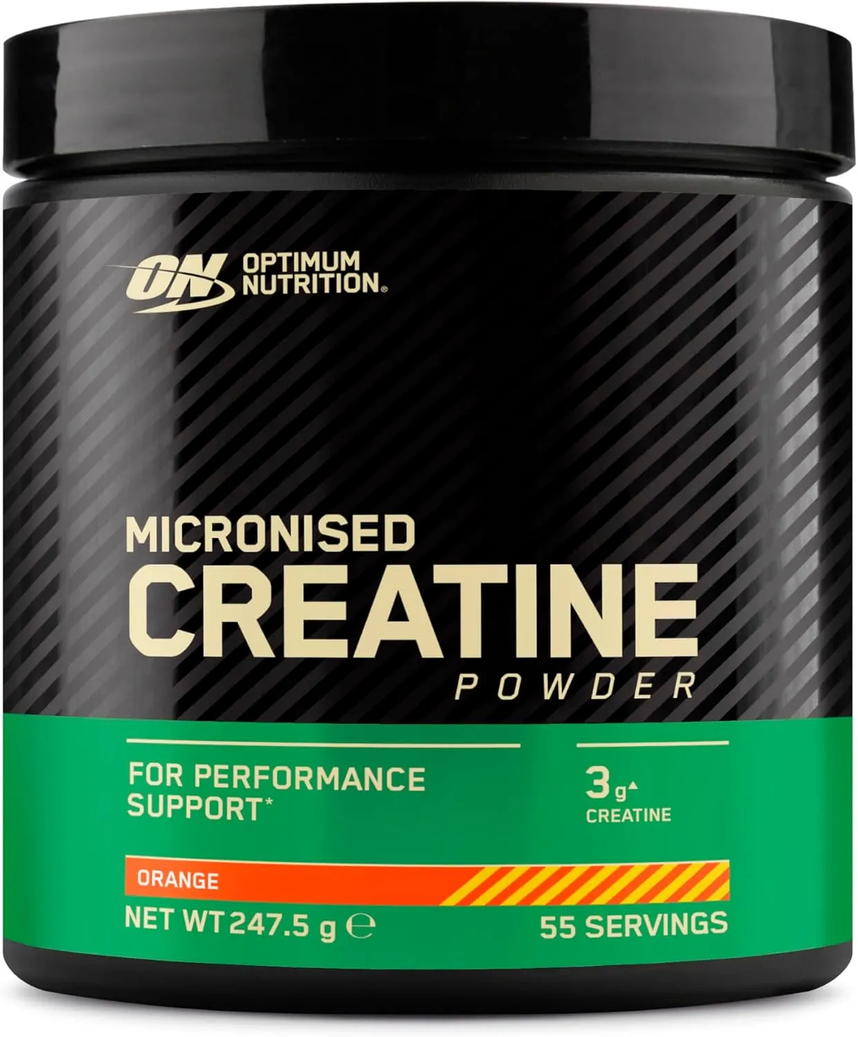 Optimum Nutrition Mikronisiertes Kreatin Pulver, Geschmack Orange, 247.5g, 55 Portionen