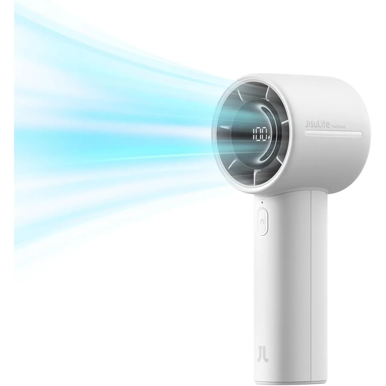 JISULIFE Mini Turbo Handventilator, 5000 mAh Akku Ventilator Aufladbar, Bis Zu 28 Stunden, 5 Windstufen, Starker Wind, …