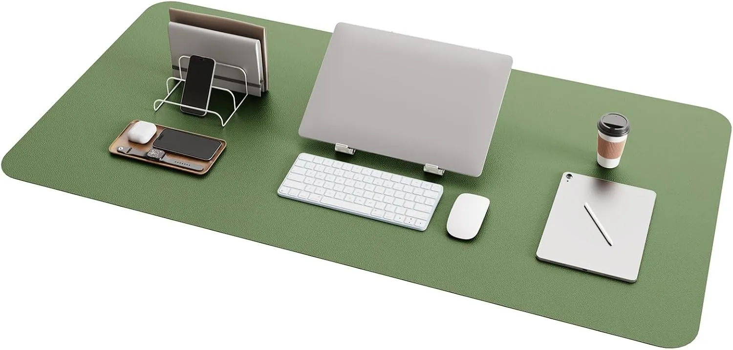 YSAGi Schreibtischunterlage, Mauspad mit Leder und Rutchfeste Wildleder, Multifunktionales Office Mousepad Laptop Schre…