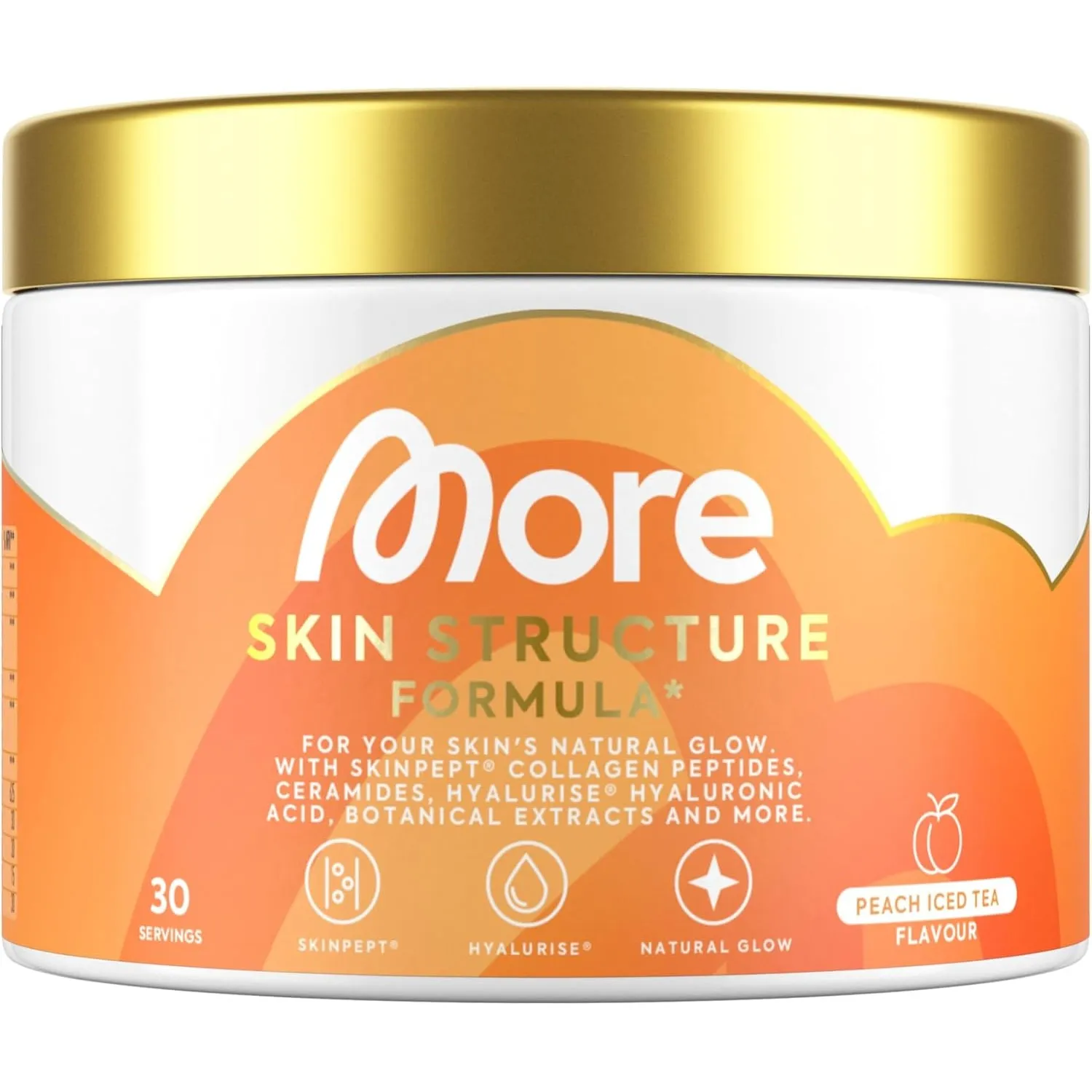 MORE Skin Structure Formula, Peach Iced Tea, 270 g, mit Kollagen & Hyaluron - made in Germany
