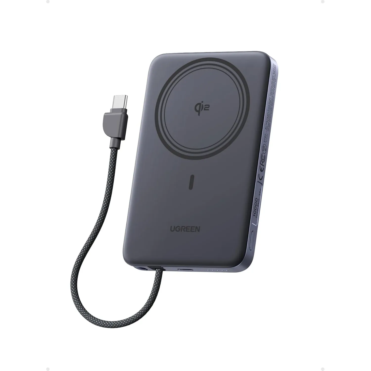 UGREEN MagFlow Air Ultra Slim Powerbank Magsafe 10000mAh Qi2 15W, (Grau)