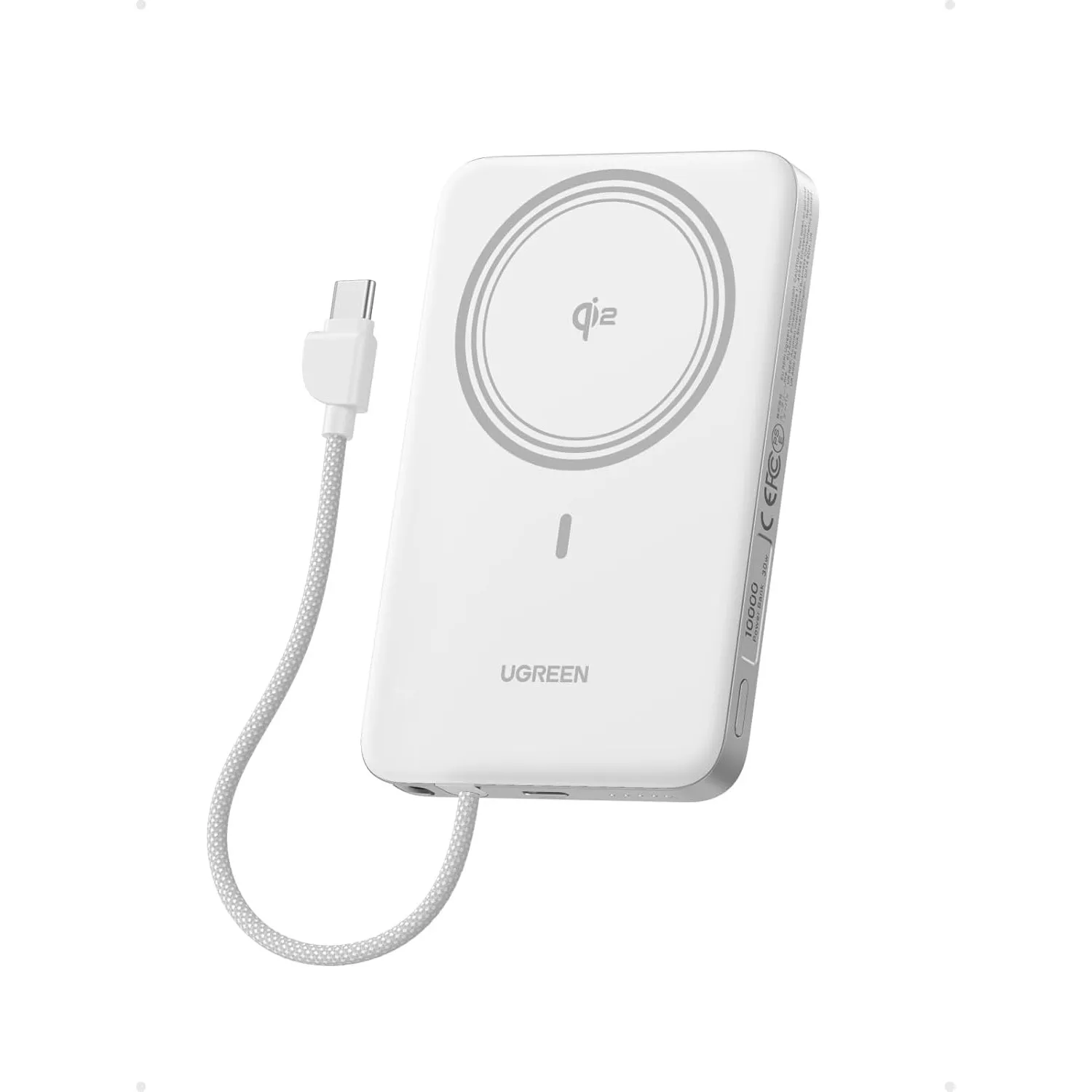 UGREEN MagFlow Air Ultra Slim Powerbank Magsafe 10000mAh Qi2 15W, (Weiß) | PD30W, Qi2 Zertifiziert, Hochwertige ATL-Zel…