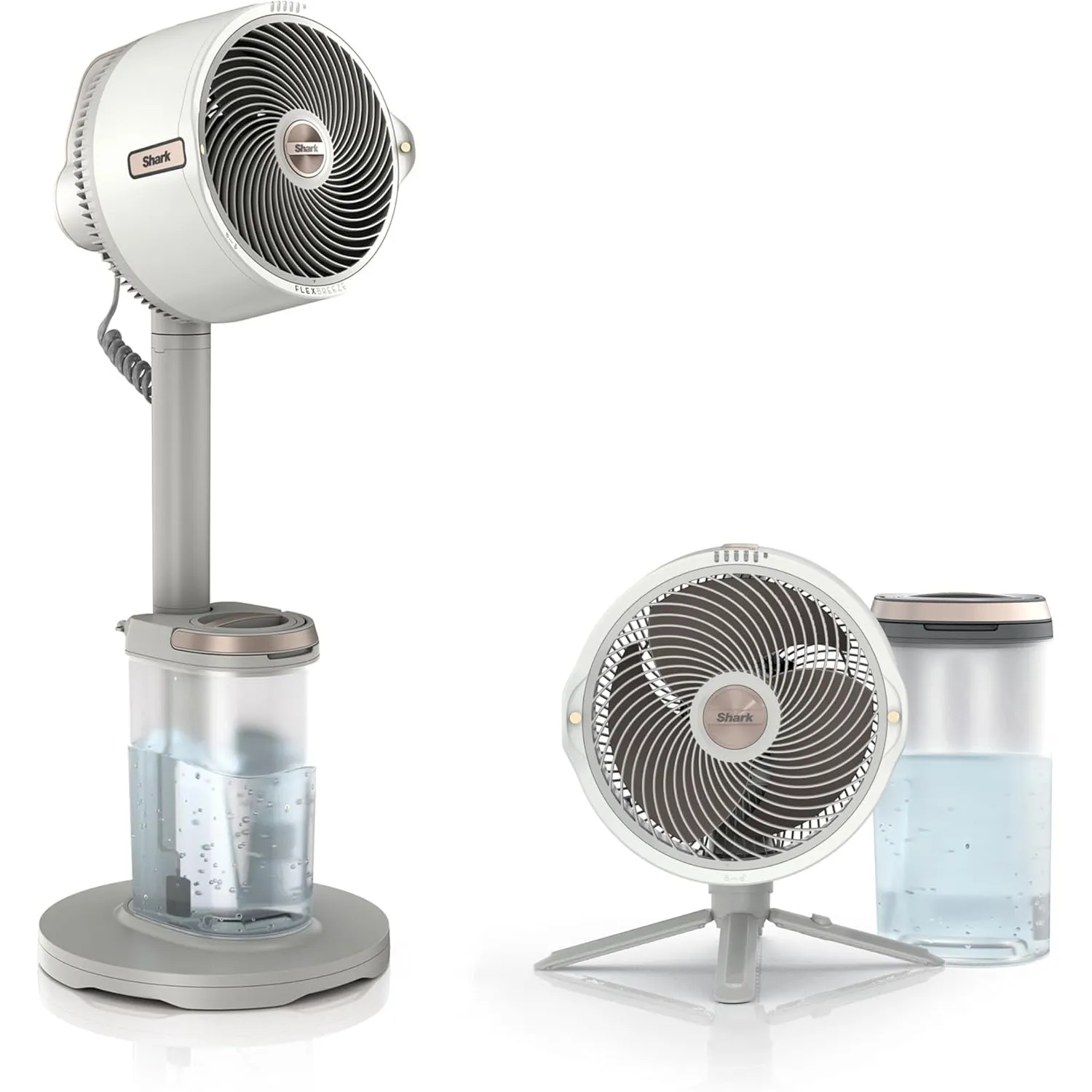 Shark FlexBreeze Pro Mist Akku-Ventilator für innen und außen mit Sprühsystem, tragbarer Sprühtank, 20 m, Stand- & Tisc…