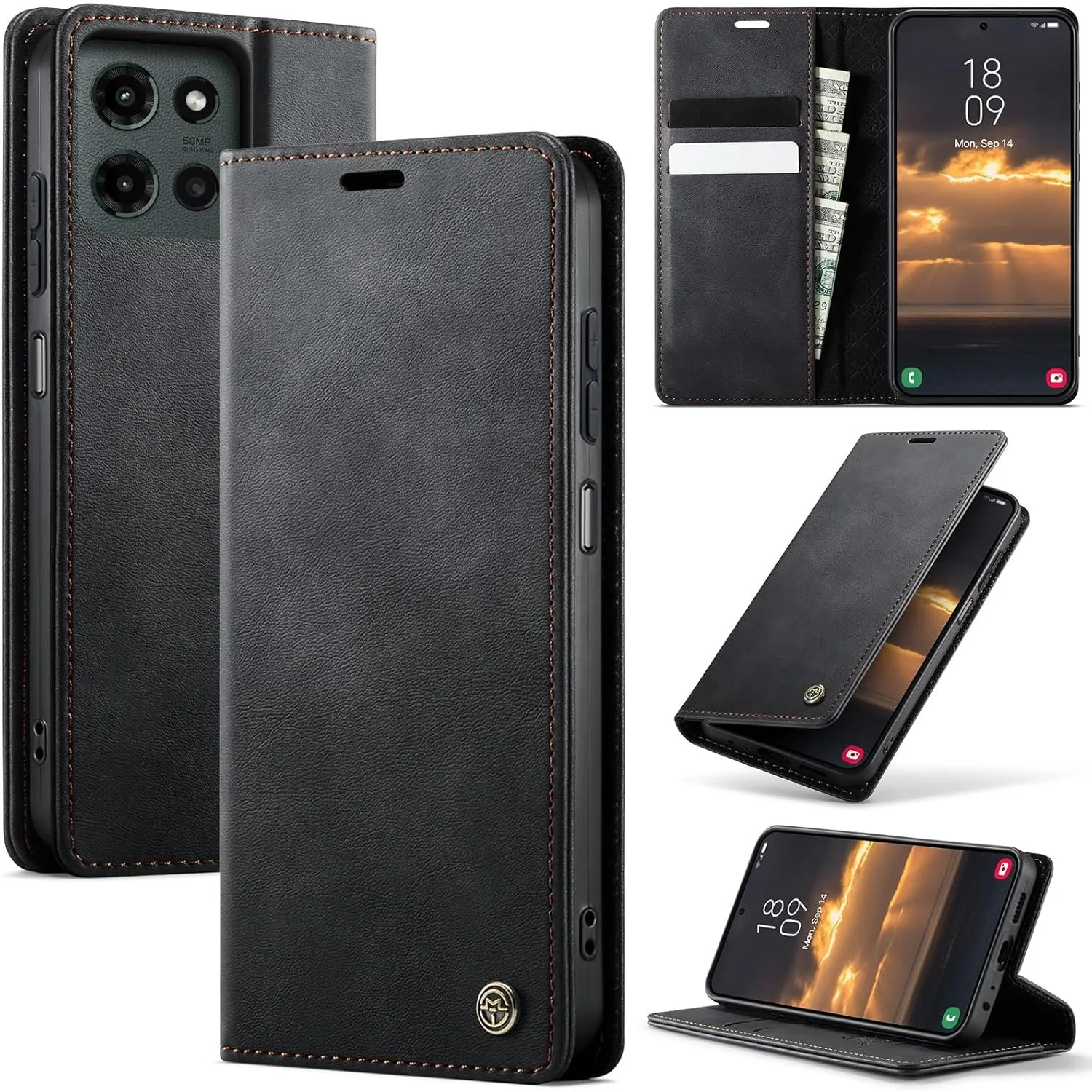 Handyhülle Motorola Edge 60 Fusion hülle Edge 60 klapphülle Premium PU Lederhülle RFID Faltbare Handytasche Schutzhülle…