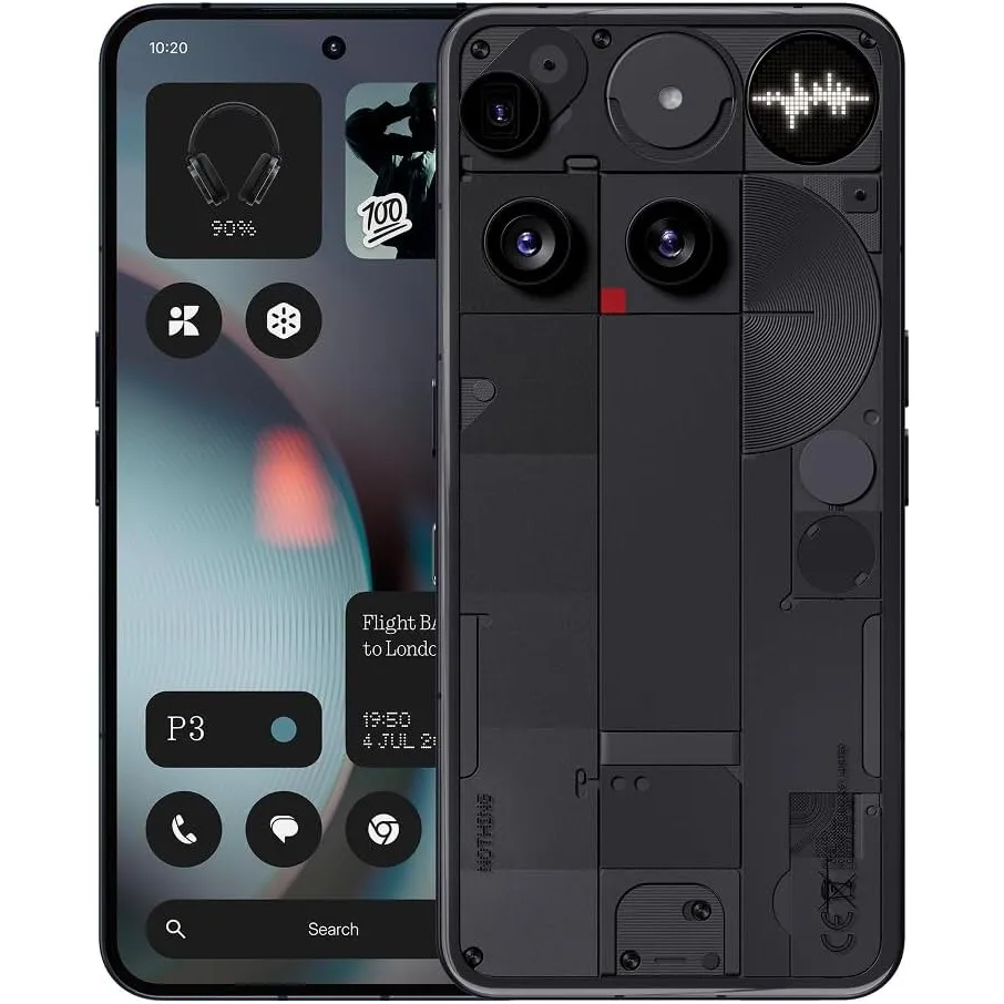Nothing Phone (3) – Handy mit 50 MP Triple-Kamera, 24h Silizium-Kohlenstoff Akku, 6,67" 120Hz AMOLED Display, Glyph Mat…