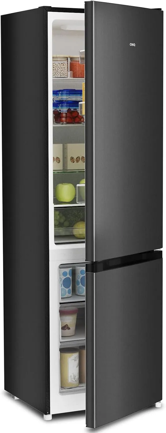 CHIQ Kühl/Gefrie Kombination 262L, XL Obst- & Gemüseschubladen, 4-Sterne Gefrierleistung | 137 kWh/Jahr, LED-Licht| 54c…